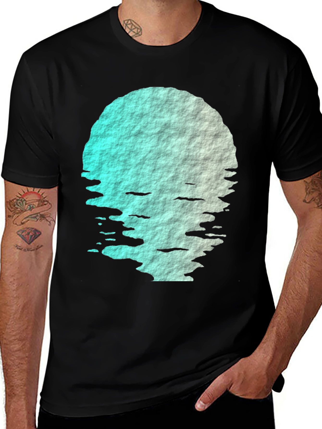 Variant 25 of Abstract Moon Graphic Tee - Soft Black T-Shirt