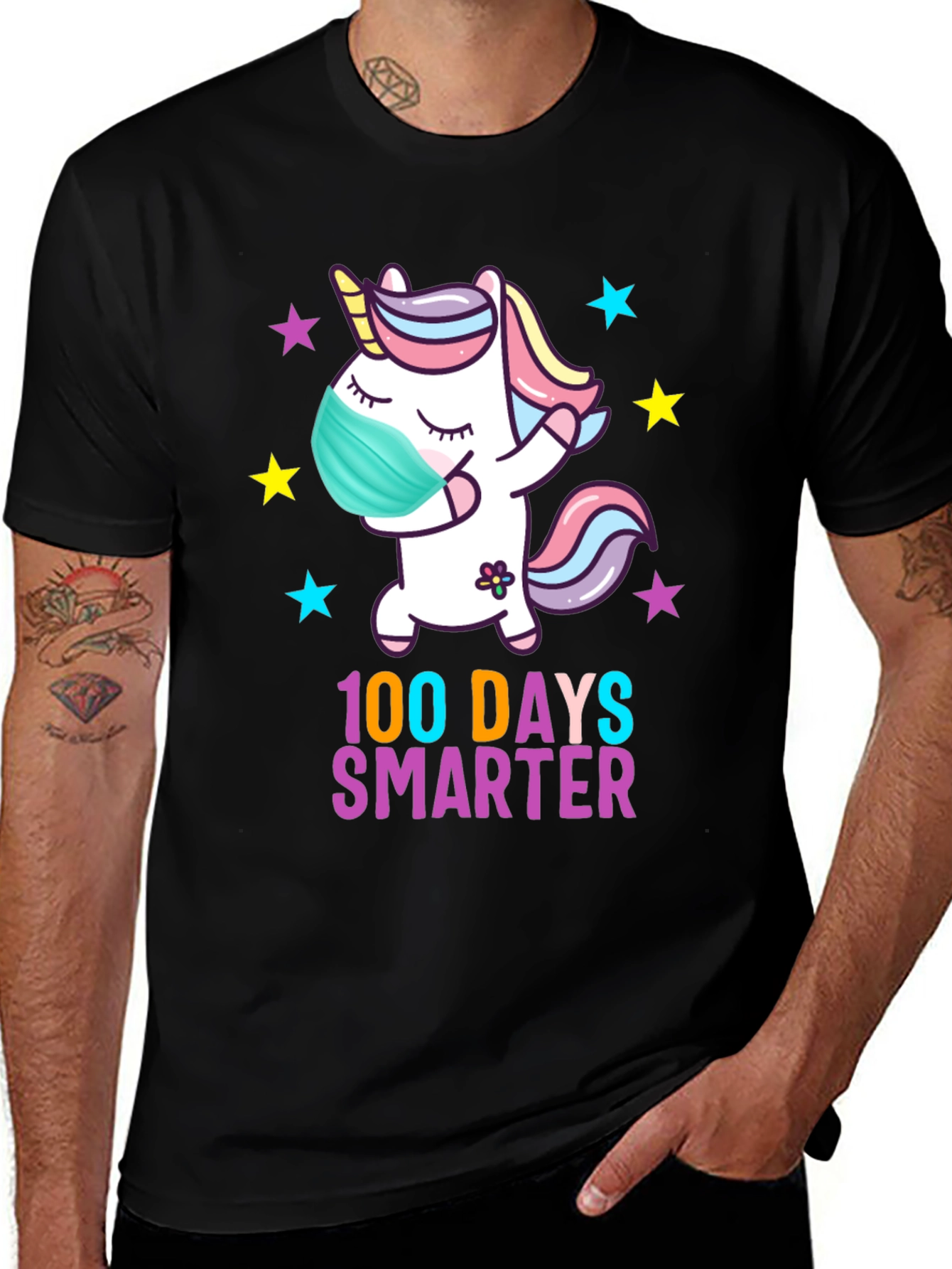 Variant 19 of 100 Days Smarter Unicorn T-Shirt