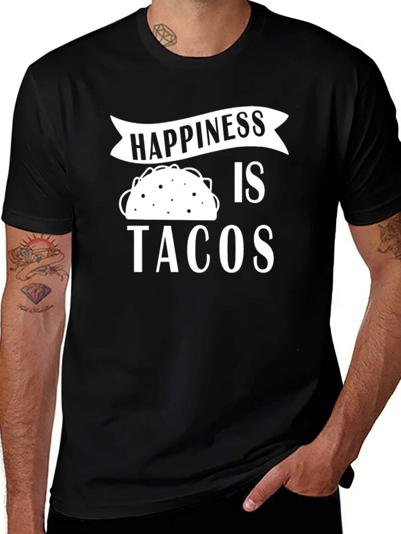 Variant 22 of Happiness is Tacos Graphic Tee - Funny Food Shirt