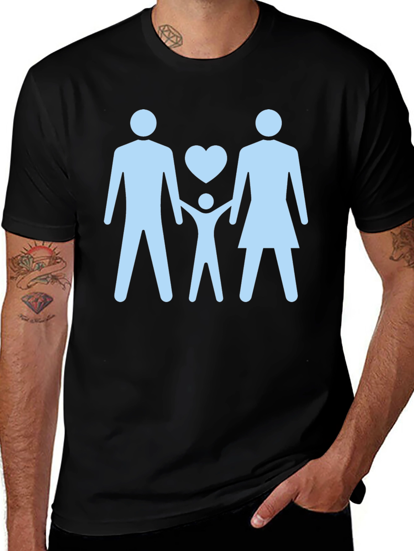 Variant 4 of Family Love Graphic Print Black T-Shirt