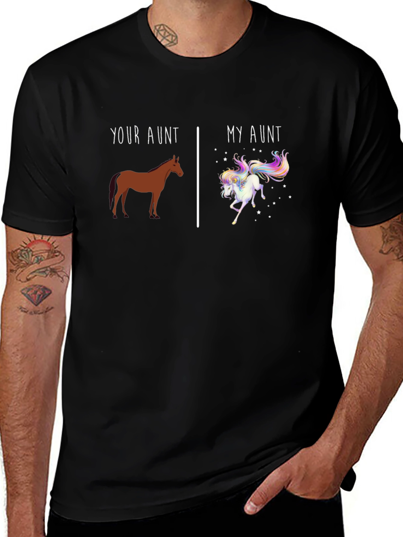 Variant 25 of Your Aunt vs. My Aunt Horse & Unicorn T-Shirt