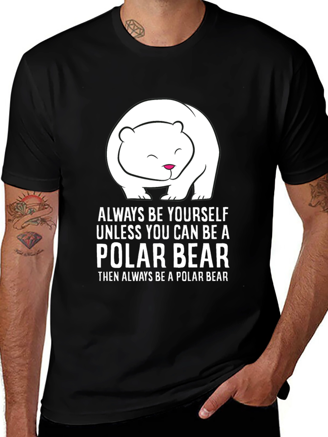 Variant 5 of Polar Bear Graphic T-Shirt - "Always Be Yourself"