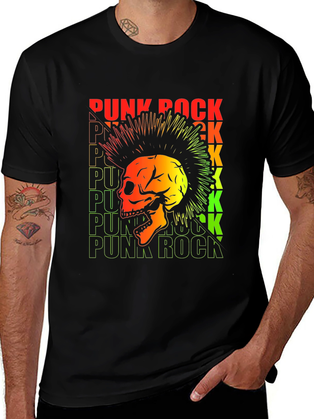 Variant 21 of Punk Rock Skull Graphic T-Shirt