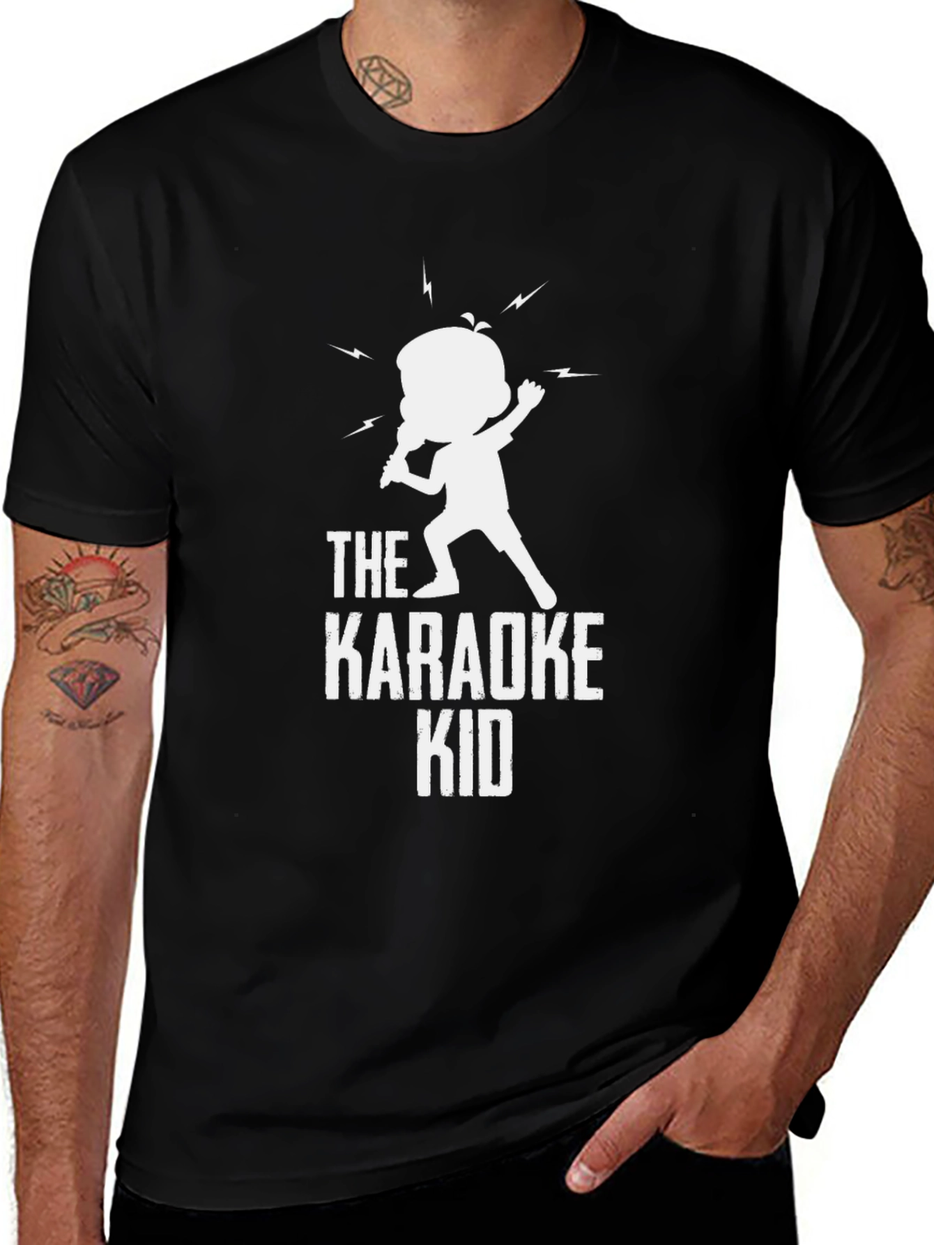 Variant 19 of The Karaoke Kid T-Shirt - Black Novelty Tee