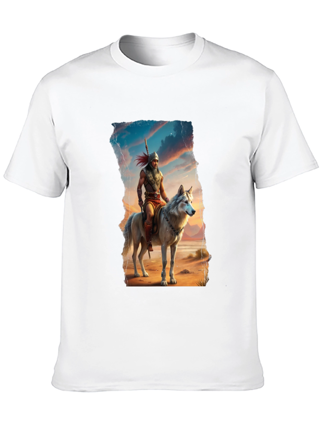 Warrior Wolf Rider Graphic Tee - Cool T-Shirt - 10