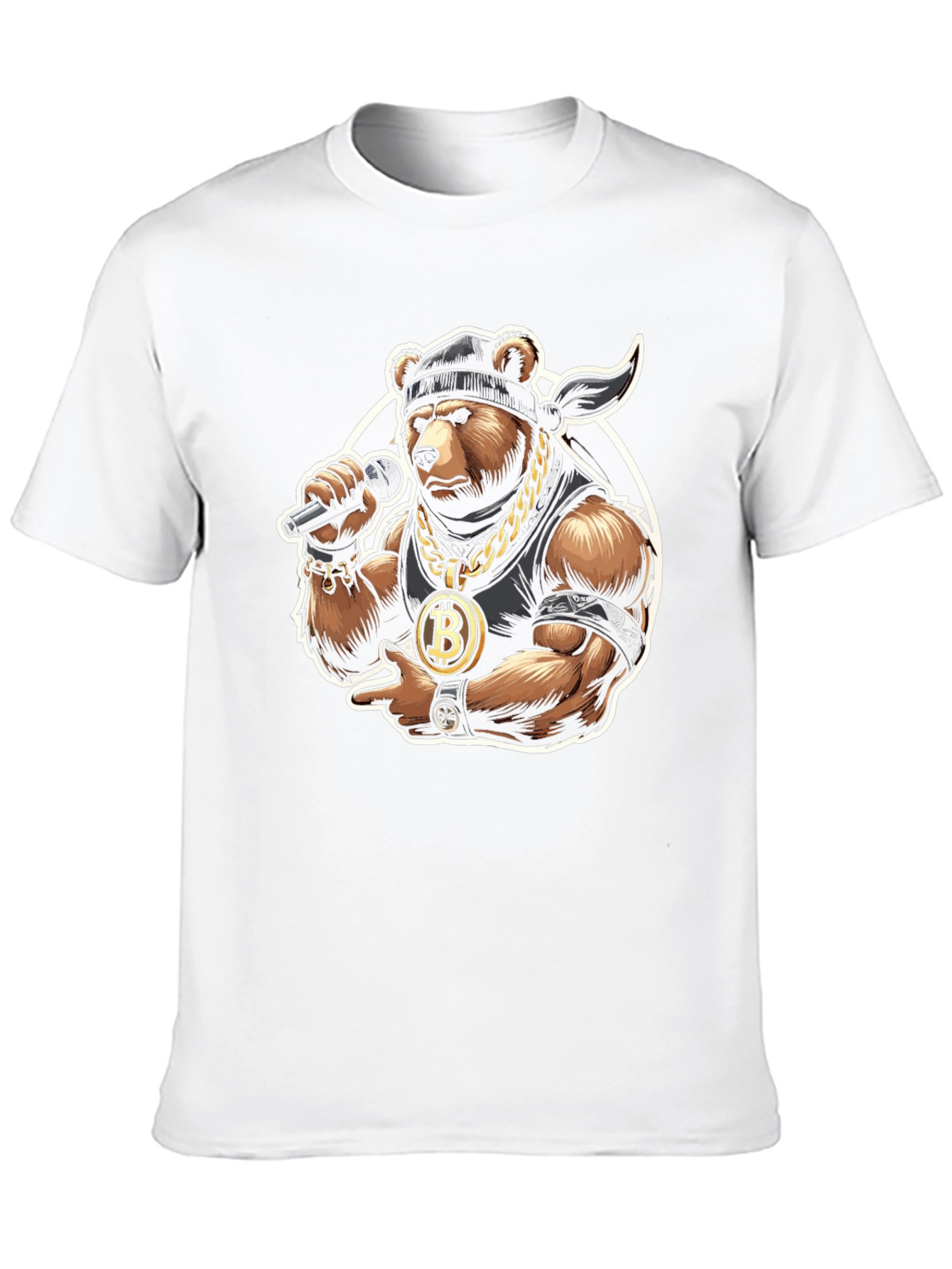 Black Bitcoin Bear T-Shirt - Crypto Hip Hop Style view 10