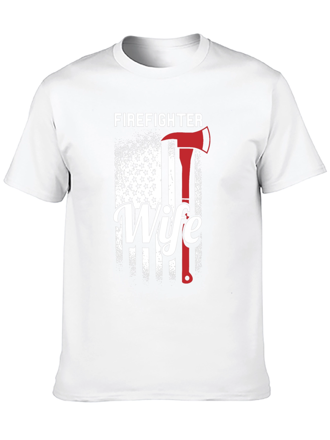 Black Firefighter Wife Graphic Tee - American Flag view 10