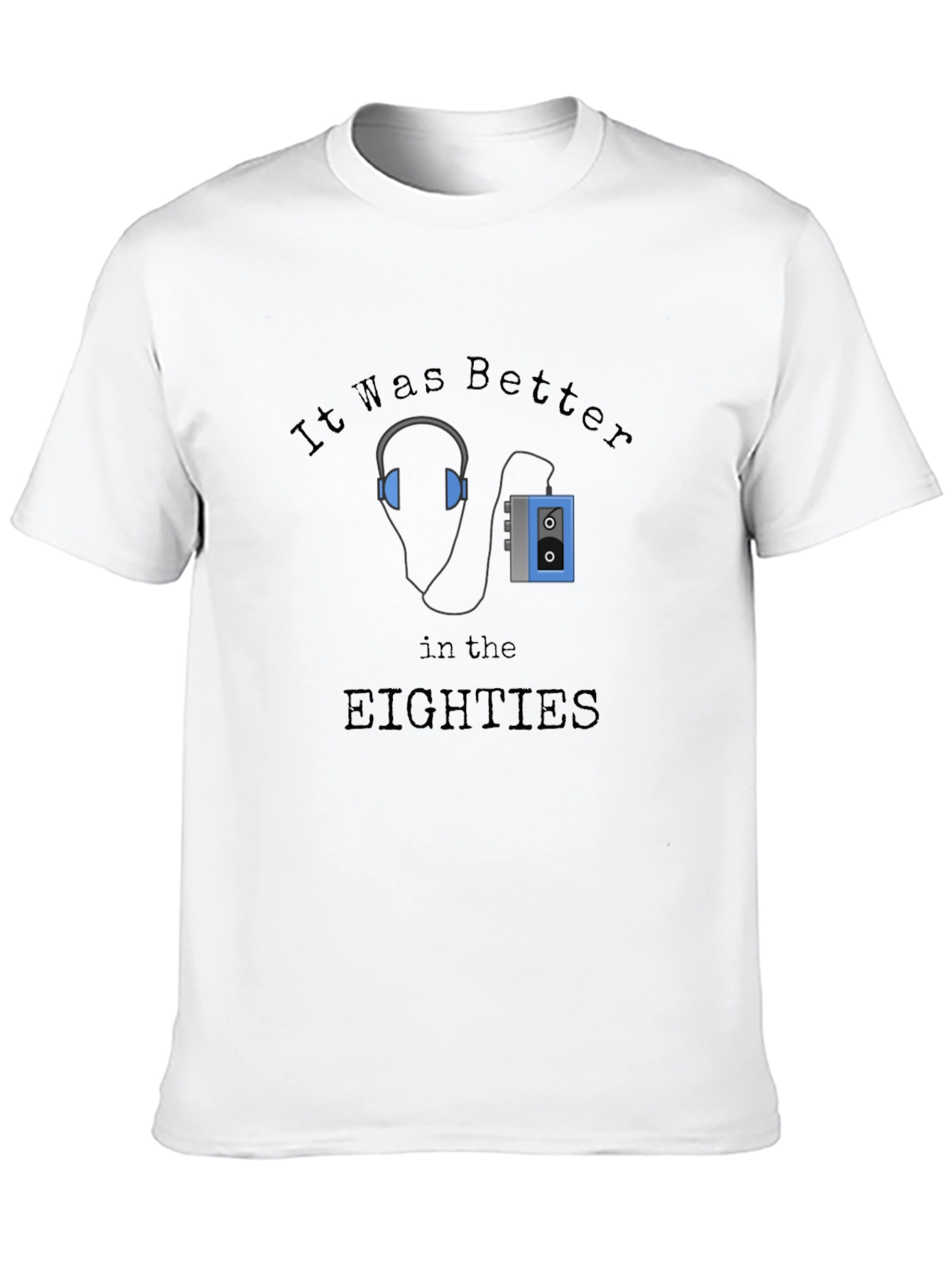 Black Retro 80s Cassette Player Graphic Tee view 10