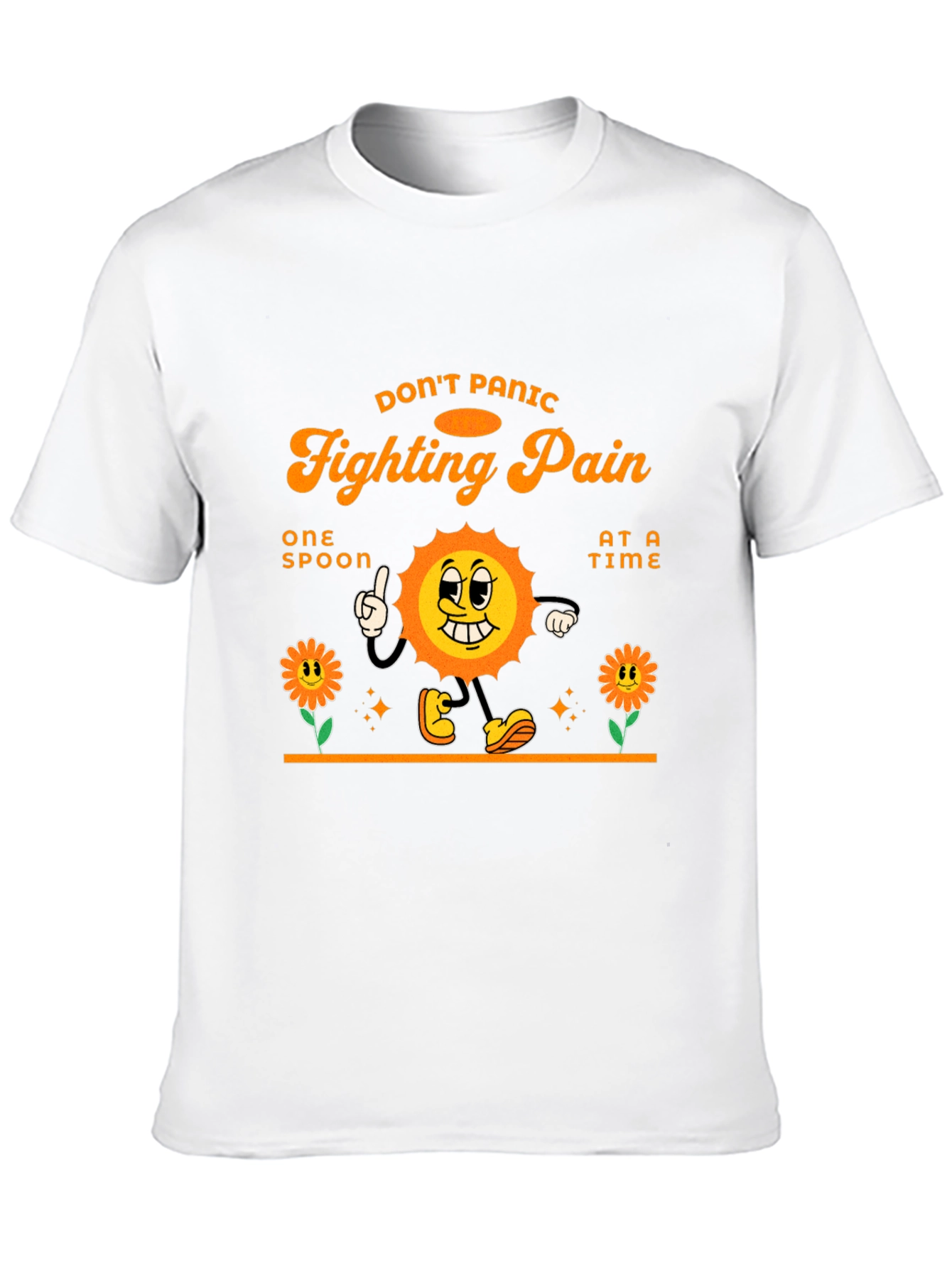 Black Don't Panic Fighting Pain T-Shirt view 10