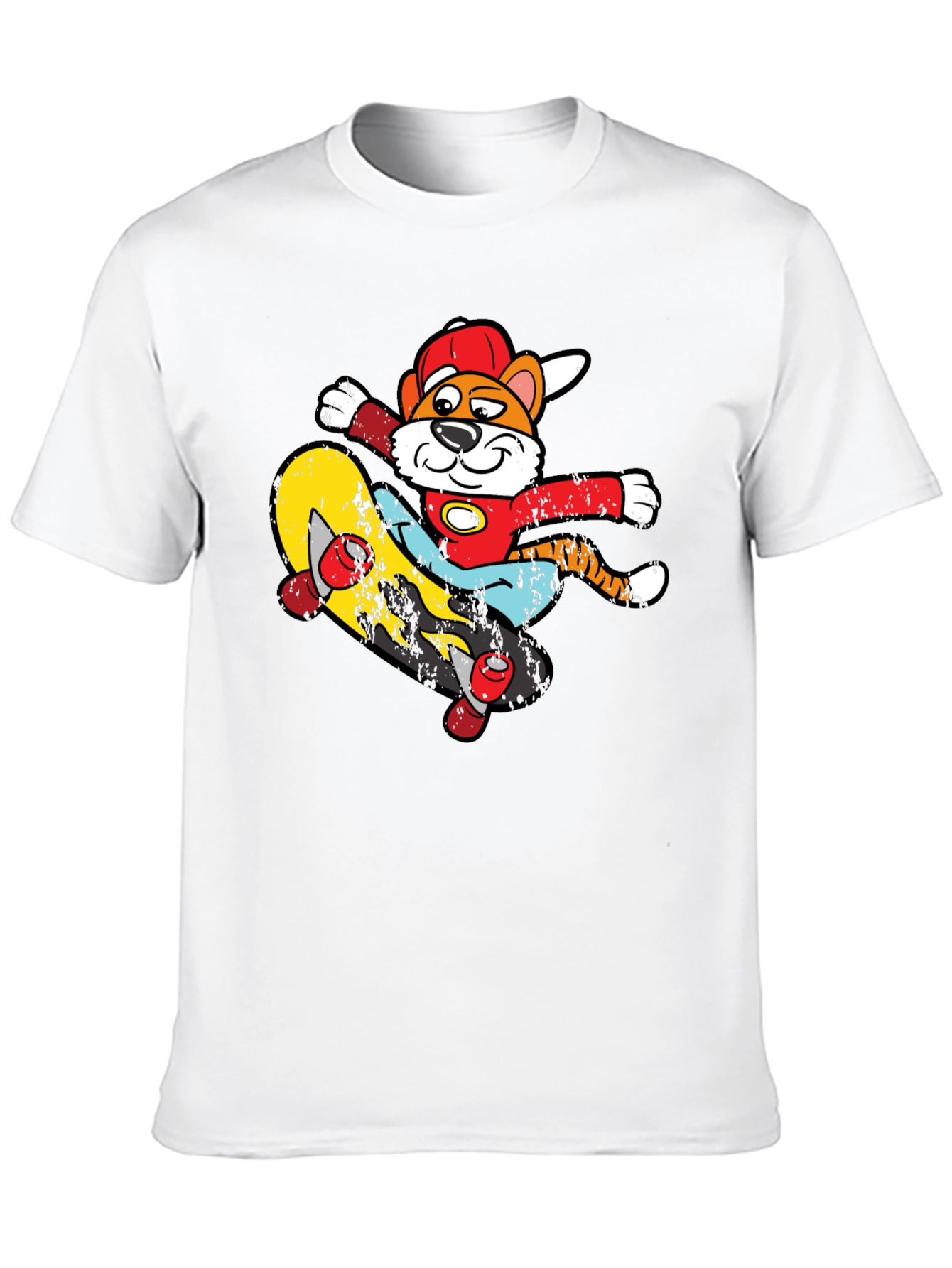 Black Cartoon Tiger Skateboarder Graphic Tee view 10