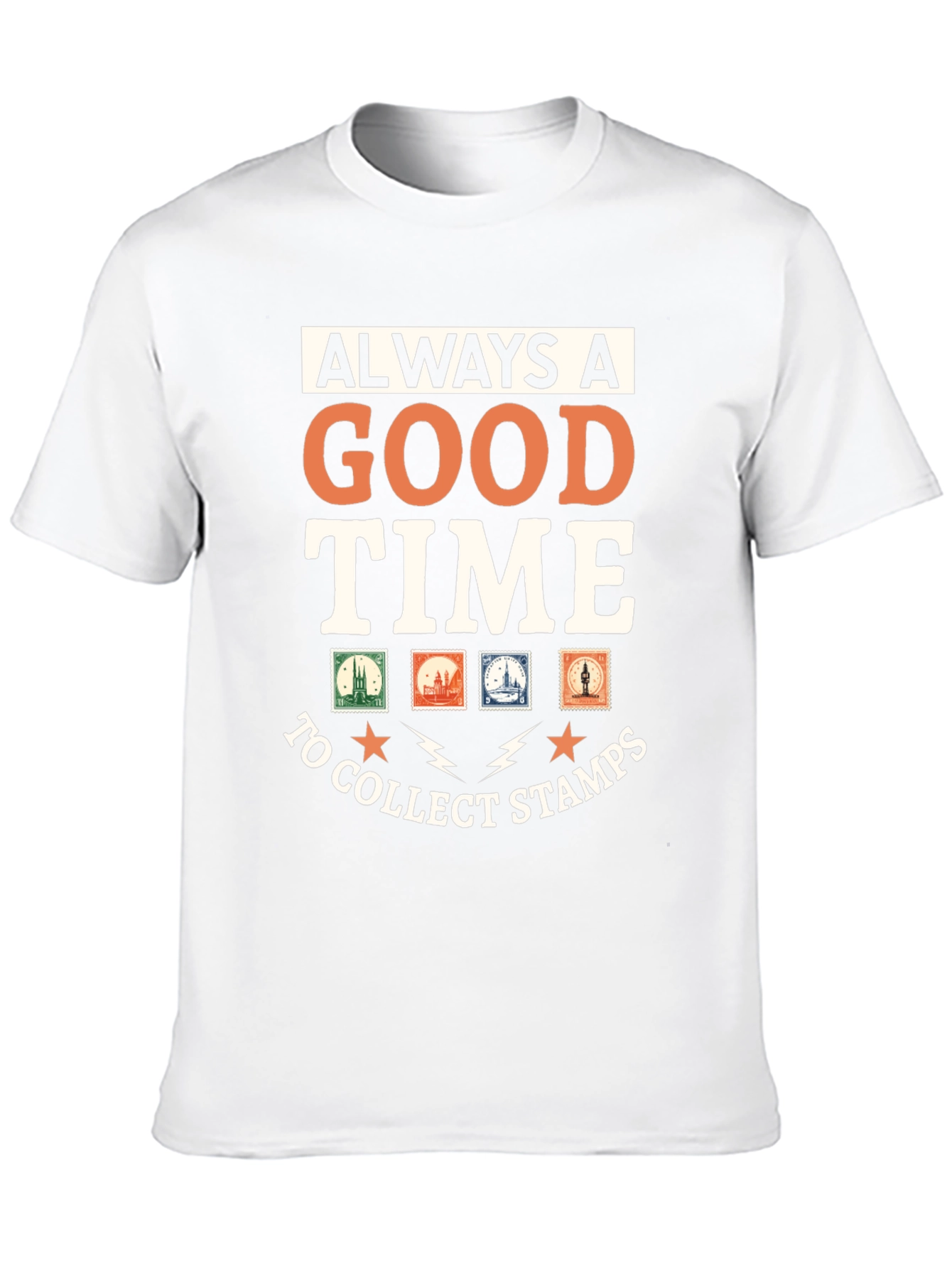 Black Always a Good Time to Collect Stamps T-Shirt view 10