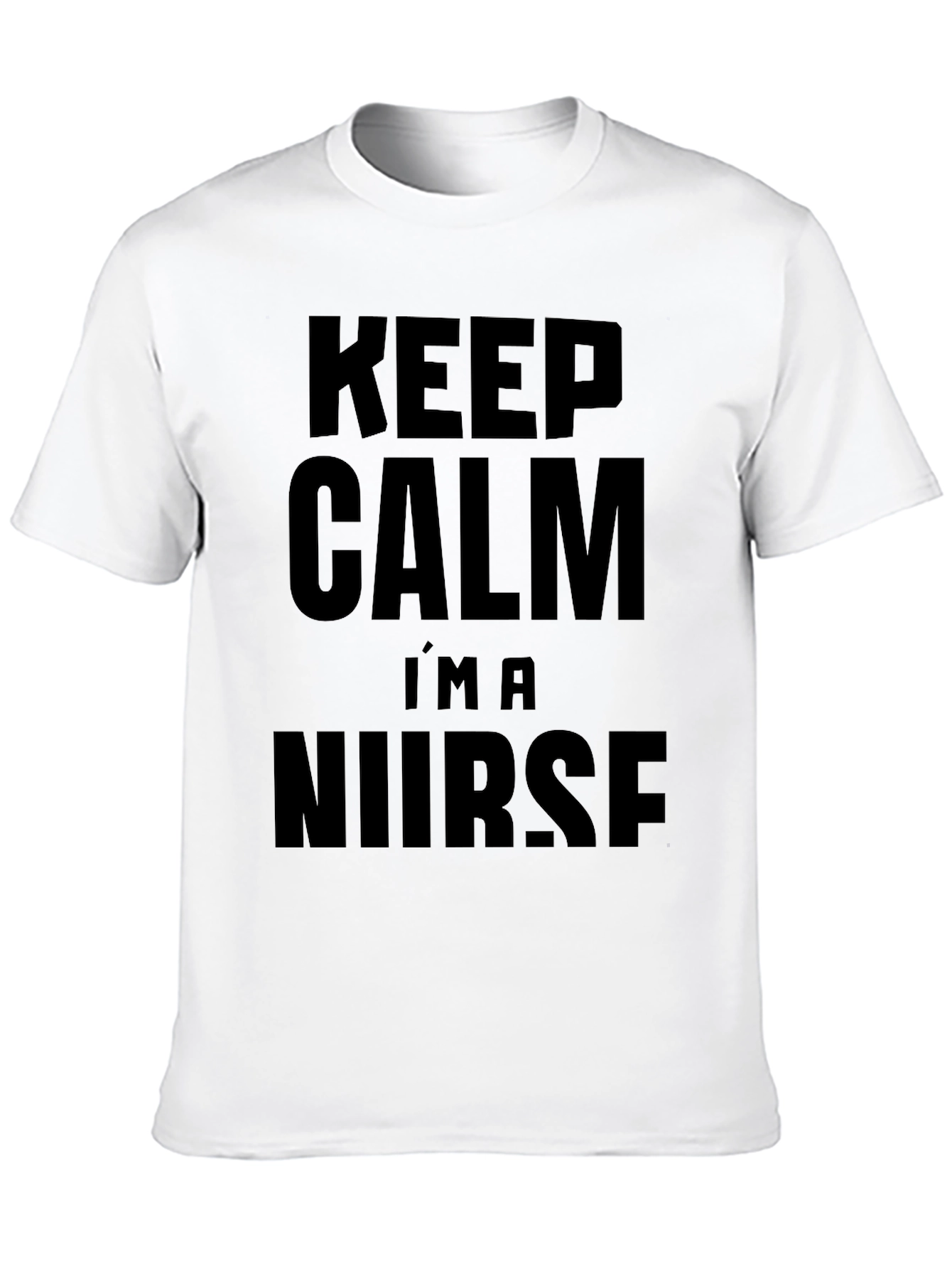 Black Keep Calm I'm A Nurse T-Shirt - Black Cotton Tee view 10