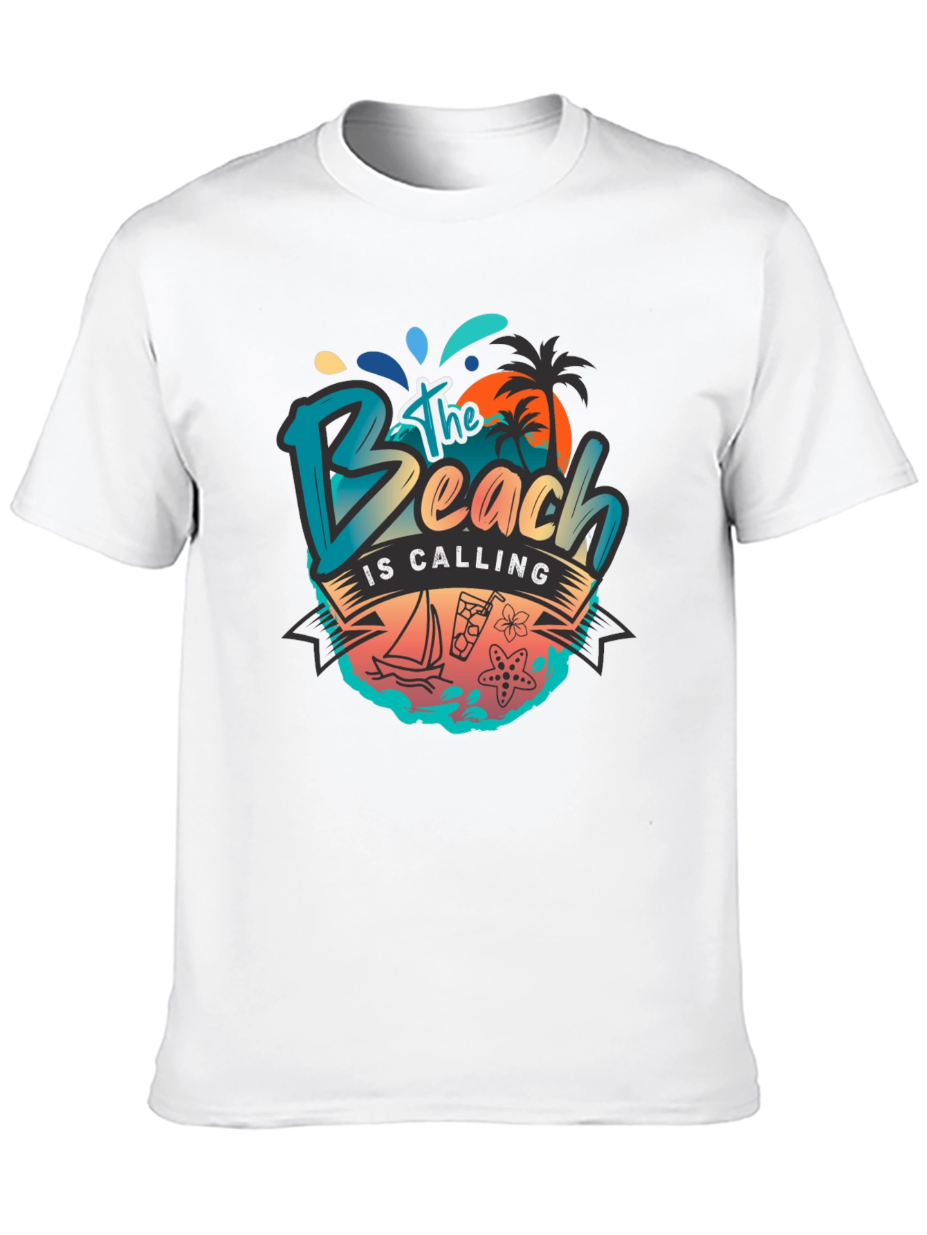 Black The Beach Is Calling Graphic T-Shirt - Black view 10