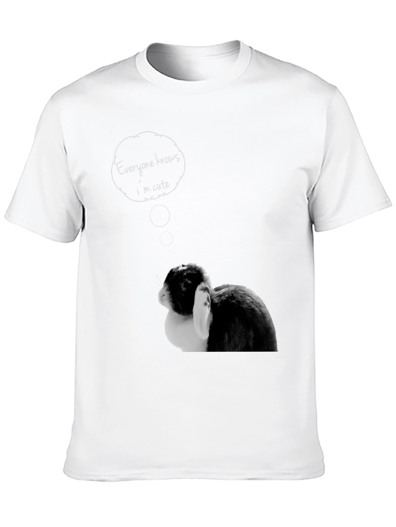 Black Cute Bunny T-Shirt - "Everyone Knows I'm Cute" view 10
