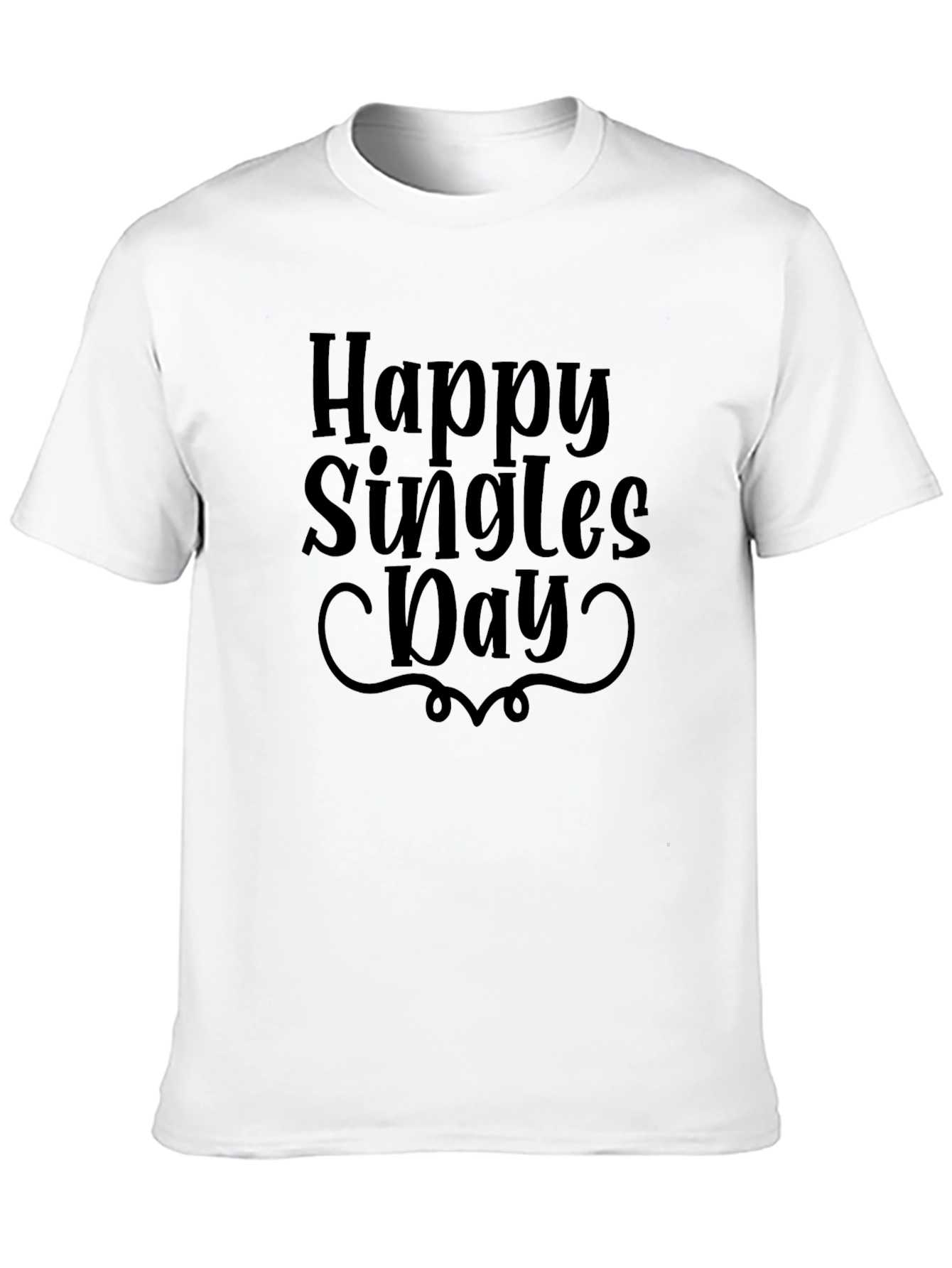 Black Happy Singles Day Black T-Shirt view 10