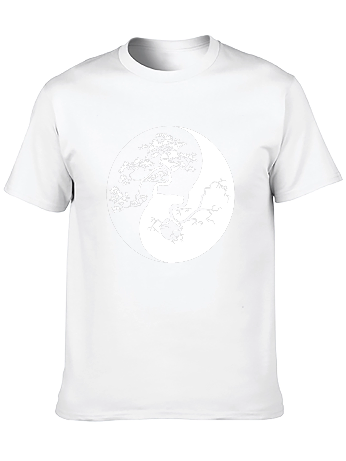 Black Yin Yang Bonsai Tree Graphic T-Shirt view 10