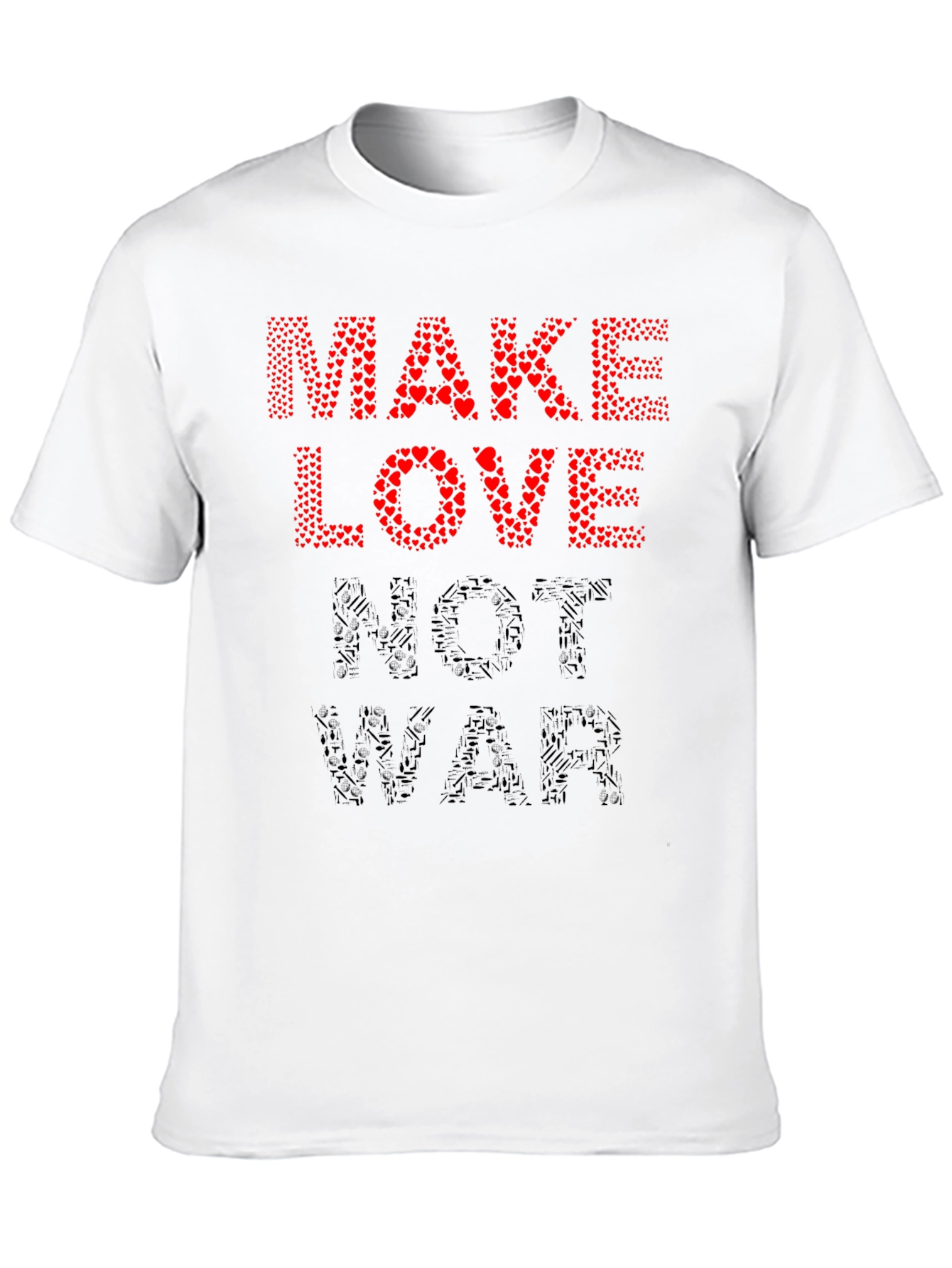 Black Make Love Not War Graphic T-Shirt view 10