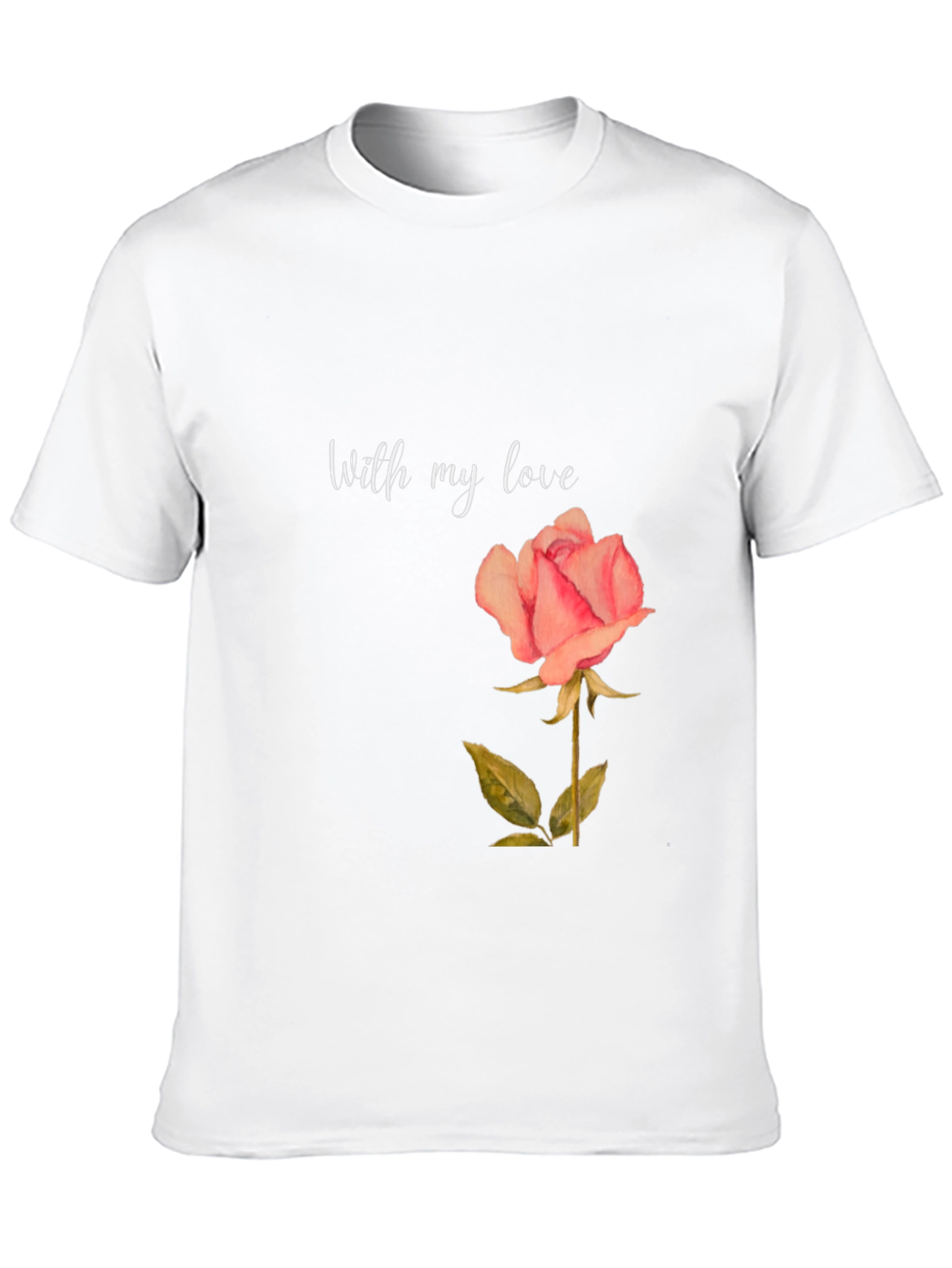 Black Romantic Rose T-Shirt - With My Love Design view 10