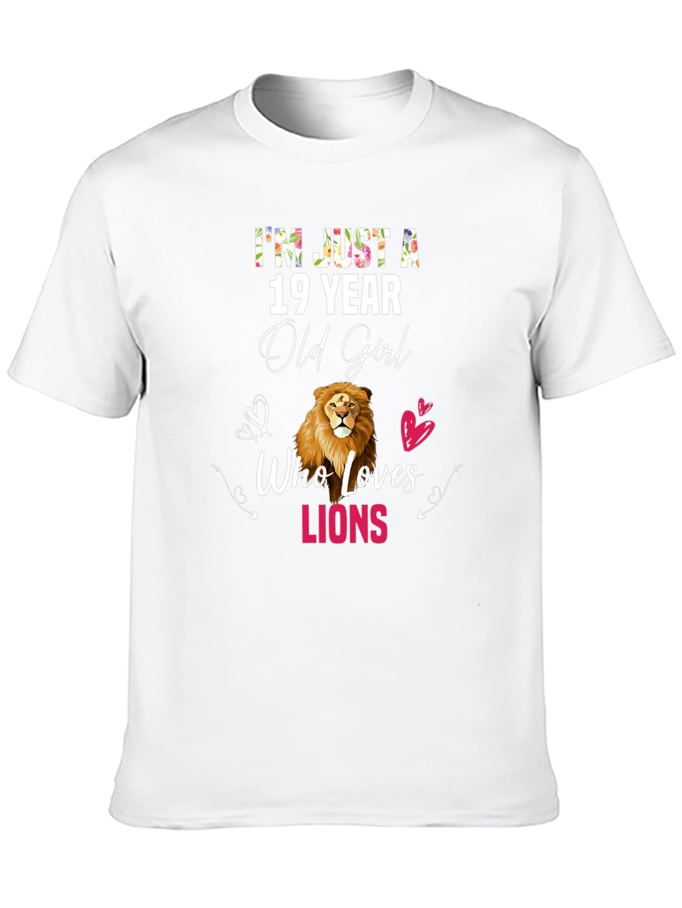 Black 19 Year Old Girl Who Loves Lions Graphic T-Shirt view 10