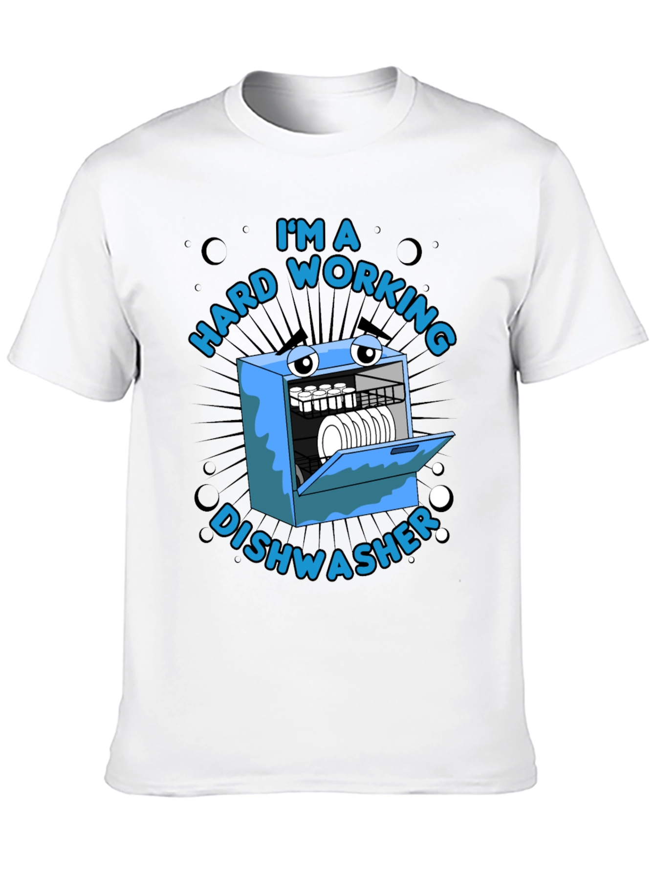 Black Hard Working Dishwasher Graphic T-Shirt view 10