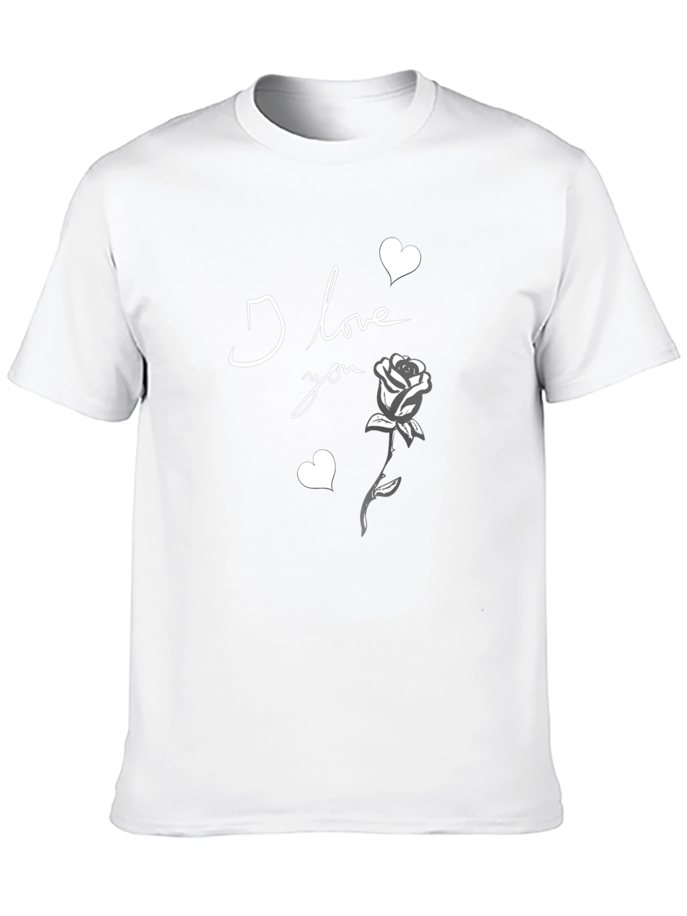 Black I Love You Rose Graphic Tee - Black view 10