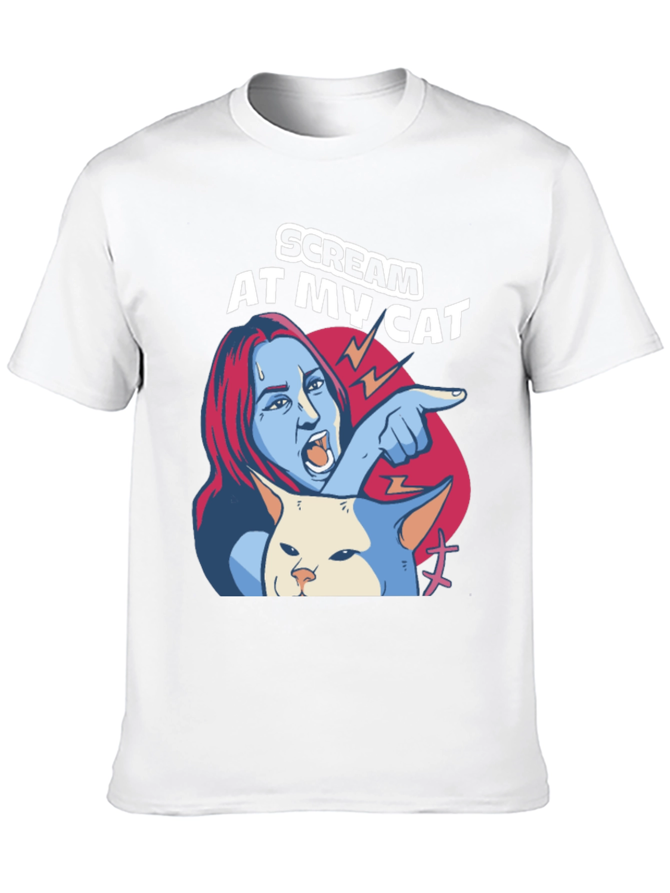 Black Scream At My Cat T-Shirt - Funny Meme Tee view 10