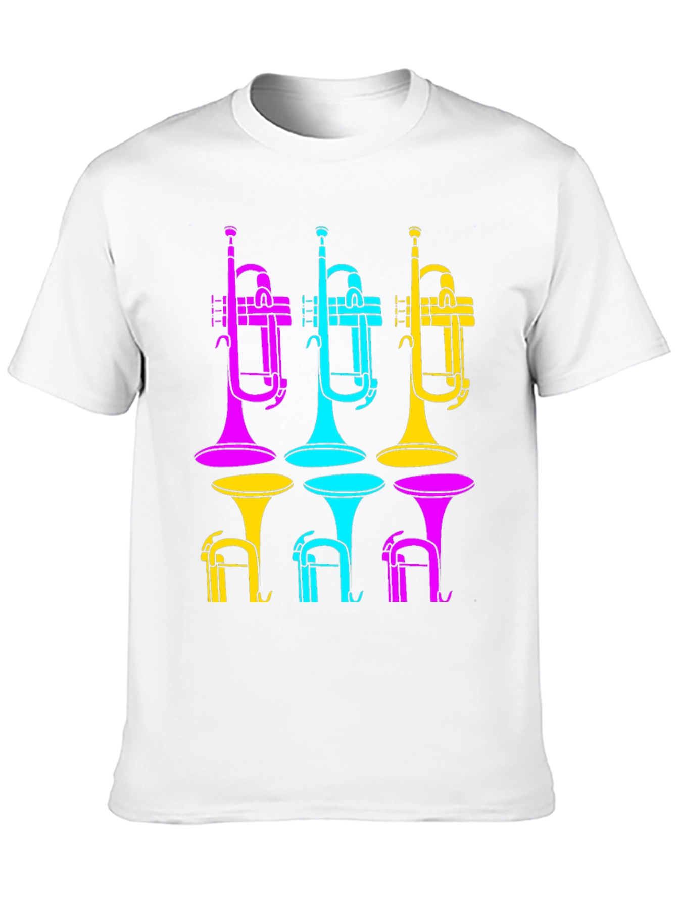 Black Vibrant Trumpet Design Black T-Shirt view 10