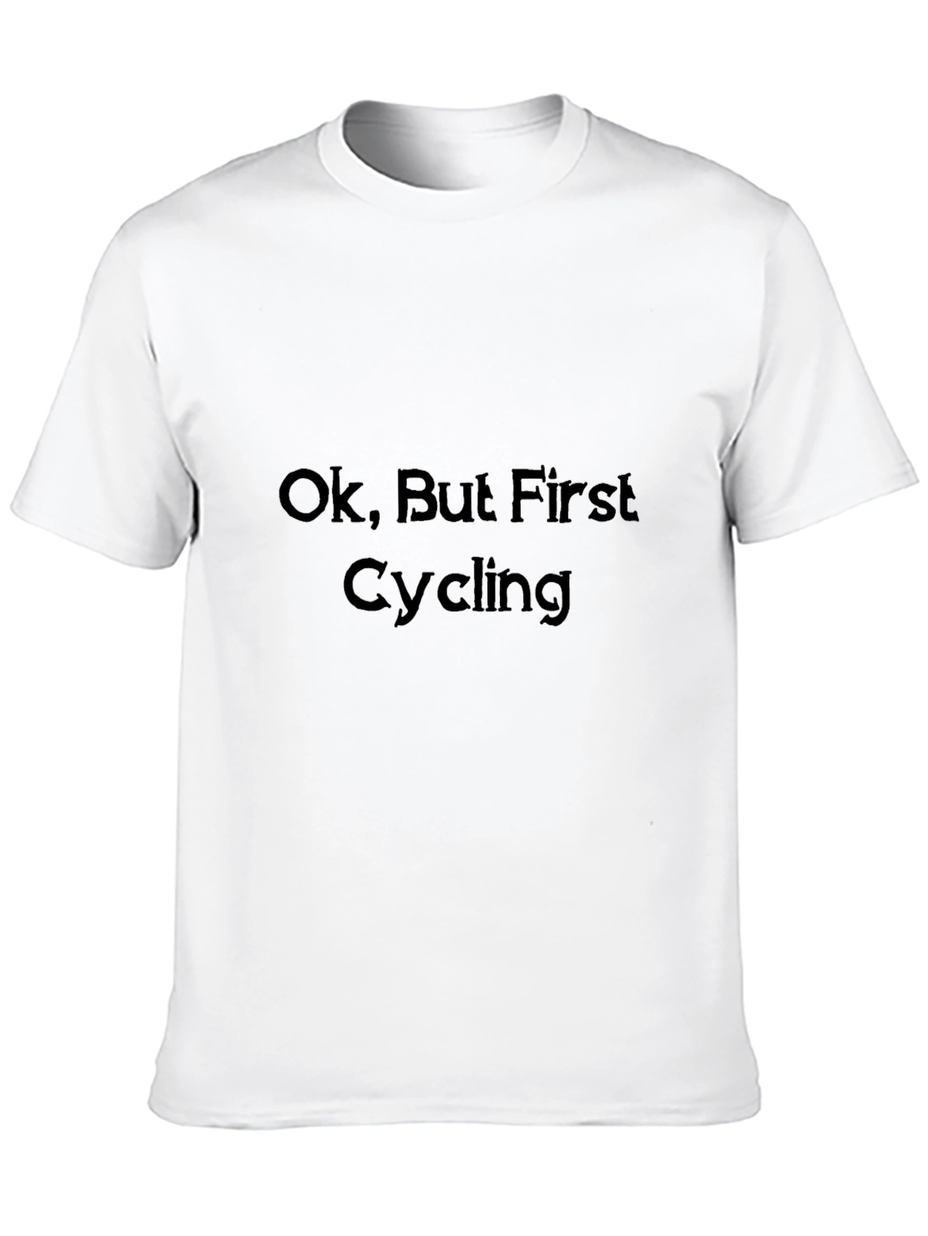 Black Ok, But First Cycling - Black T-Shirt view 10