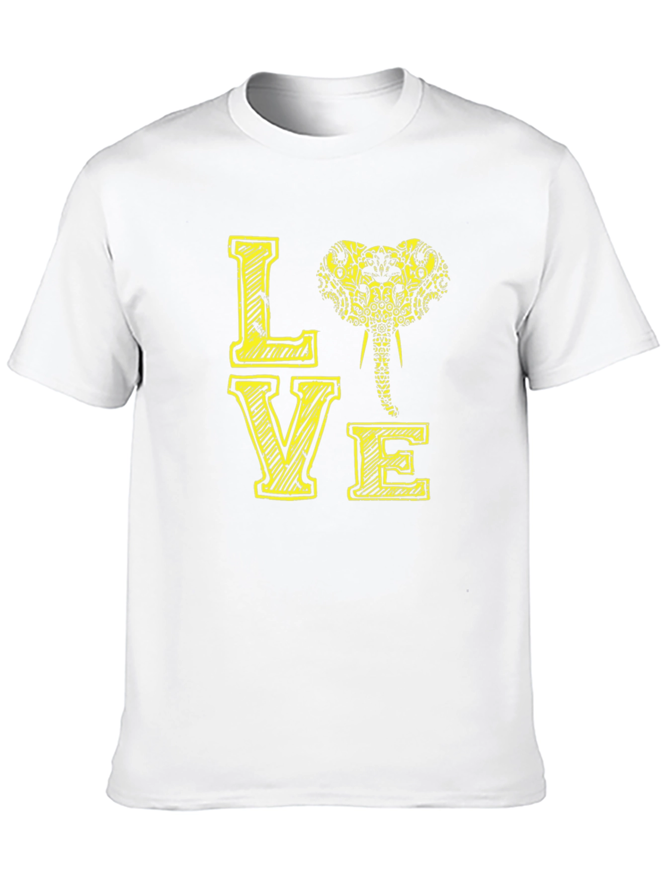 Black Love Elephant Graphic Tee - Black Cotton T-Shirt view 10
