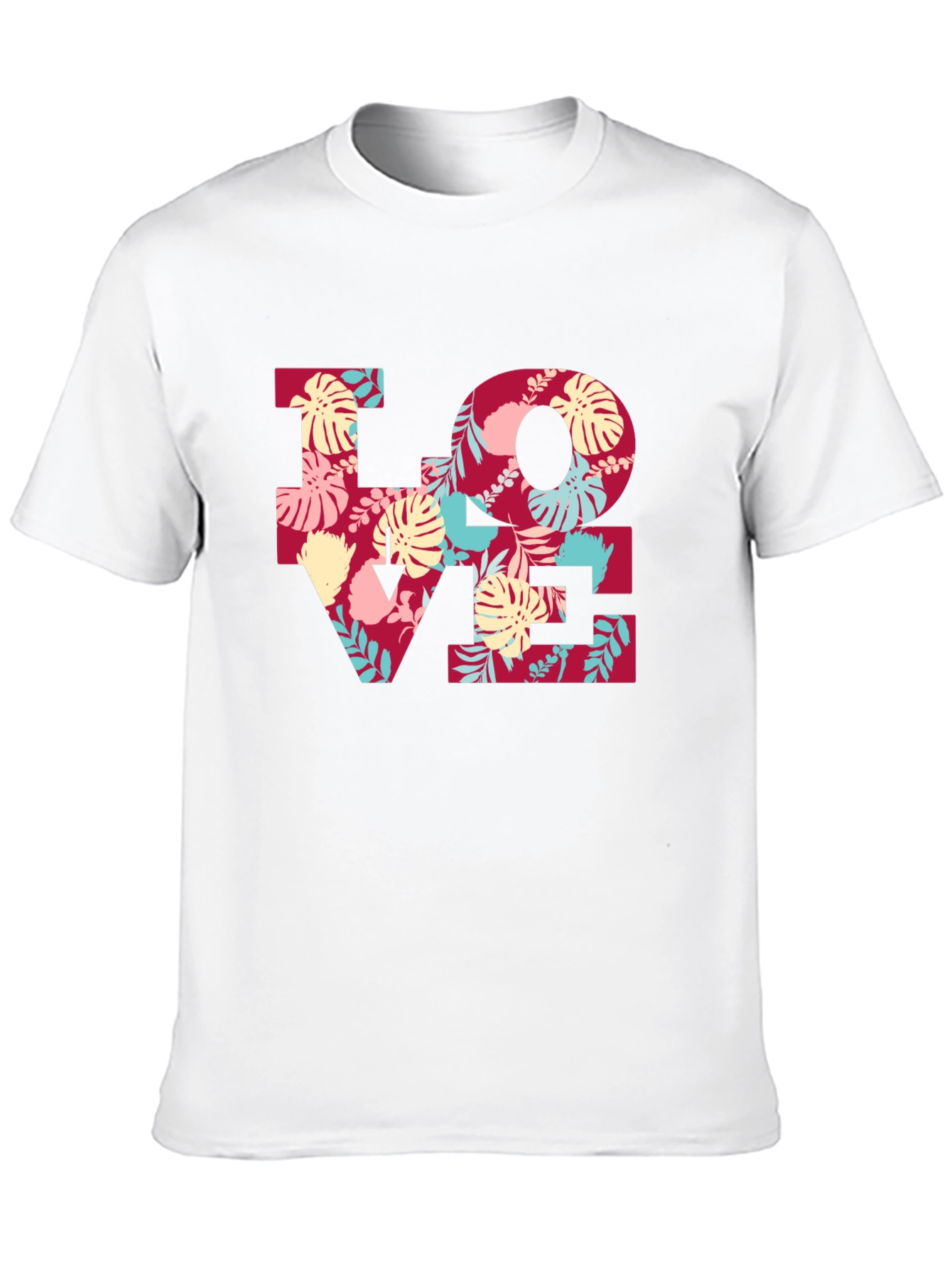 Black Floral LOVE Graphic Tee - Black Casual T-Shirt view 10