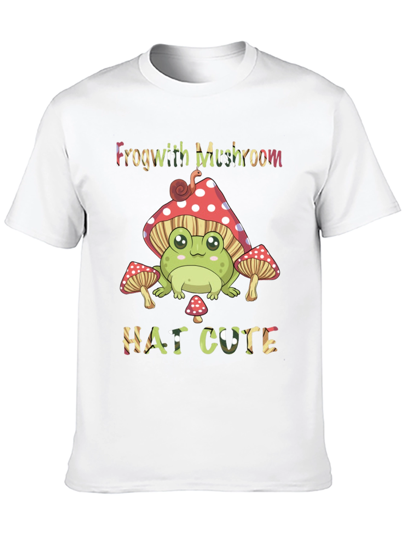 Black Frog With Mushroom Hat Cute T-Shirt view 10