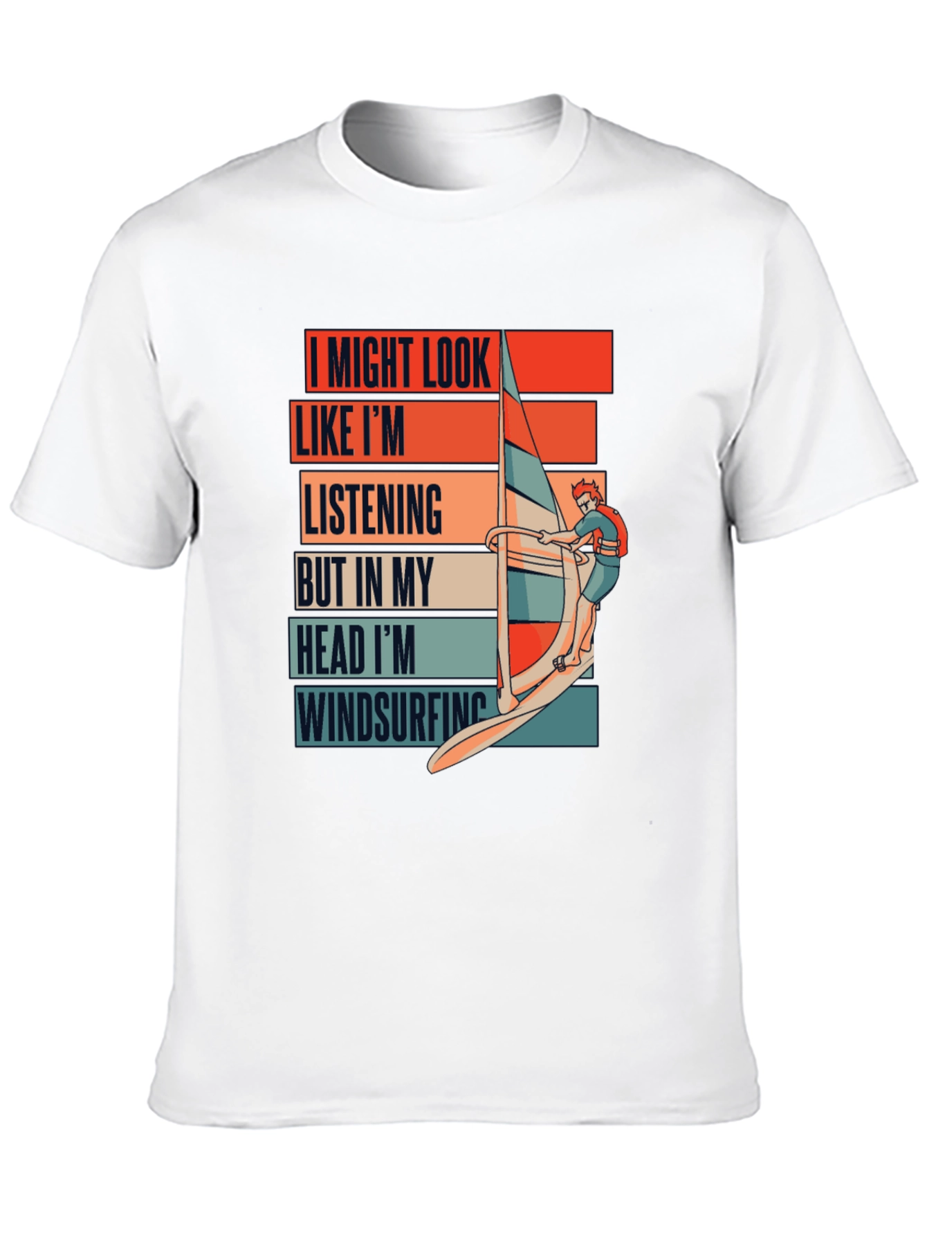 Black Windsurfing Mind T-Shirt - Funny Ocean Sports Tee view 10