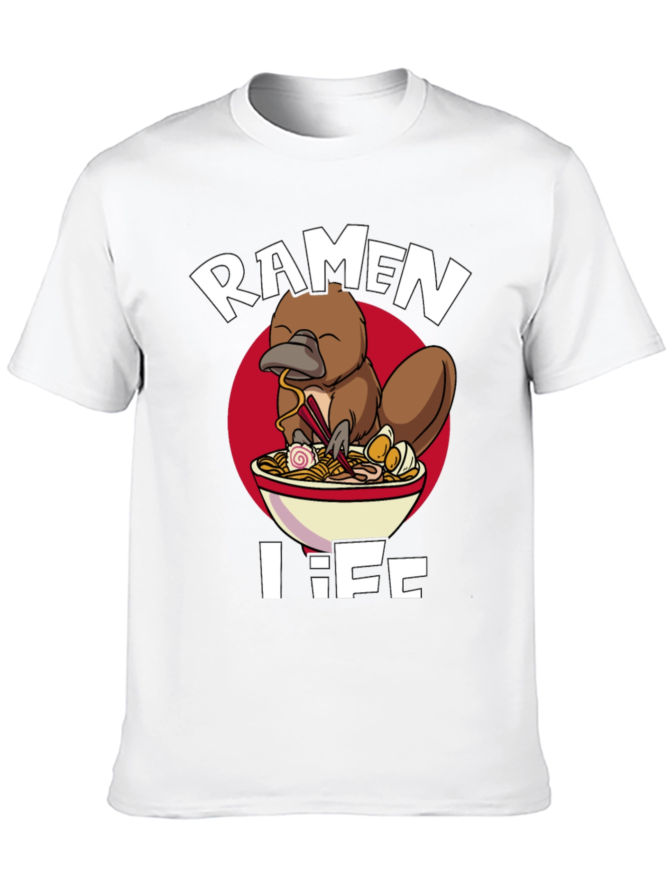 Black Ramen Life Platypus T-Shirt - Unique Graphic Tee view 10