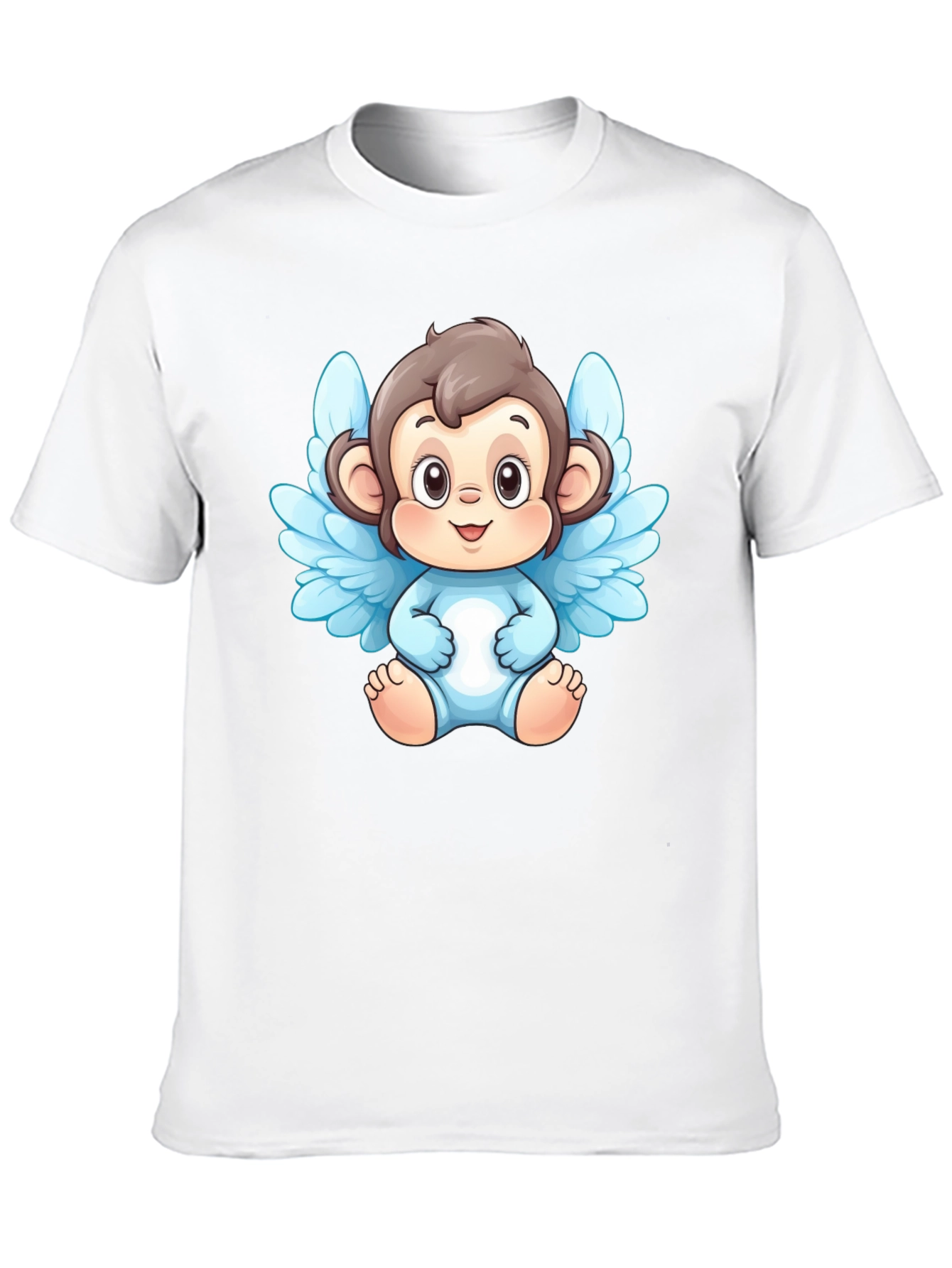 Angel Monkey Graphic T-Shirt - Black Cotton Tee - 10