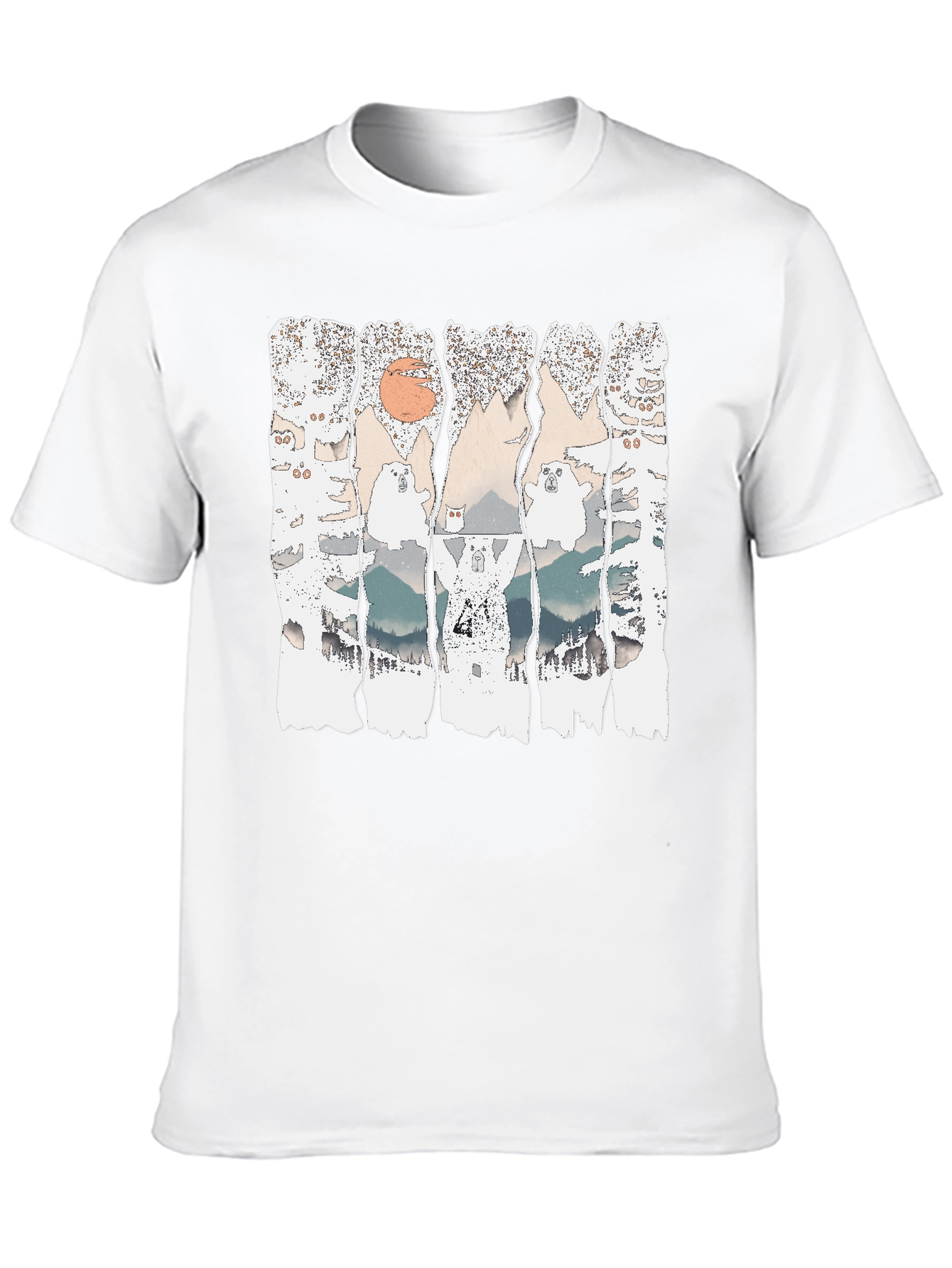 Black We Bare Bears Mountain T-Shirt view 10