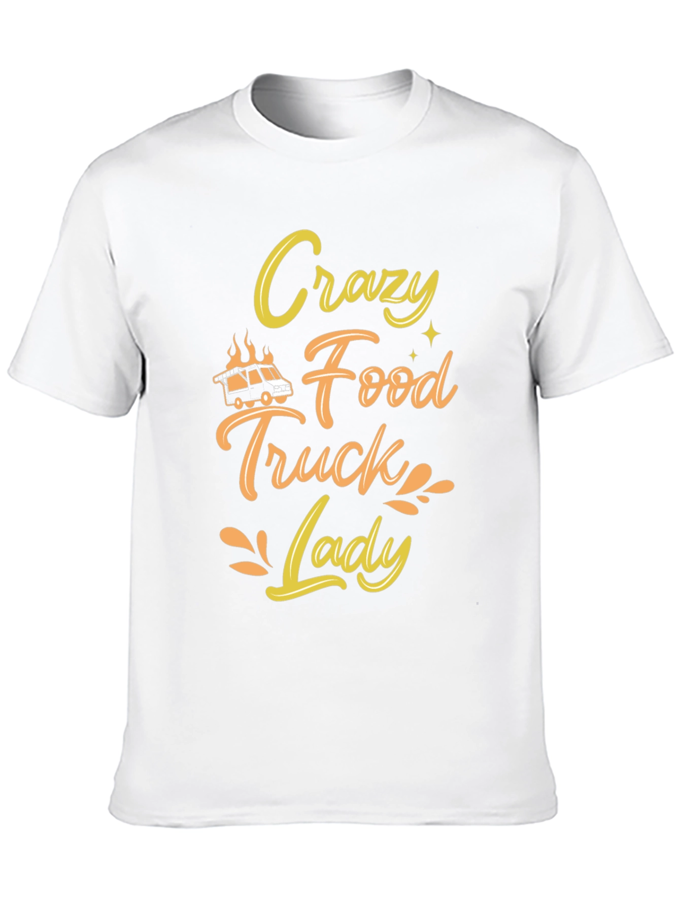 Black Crazy Food Truck Lady Black T-Shirt view 10