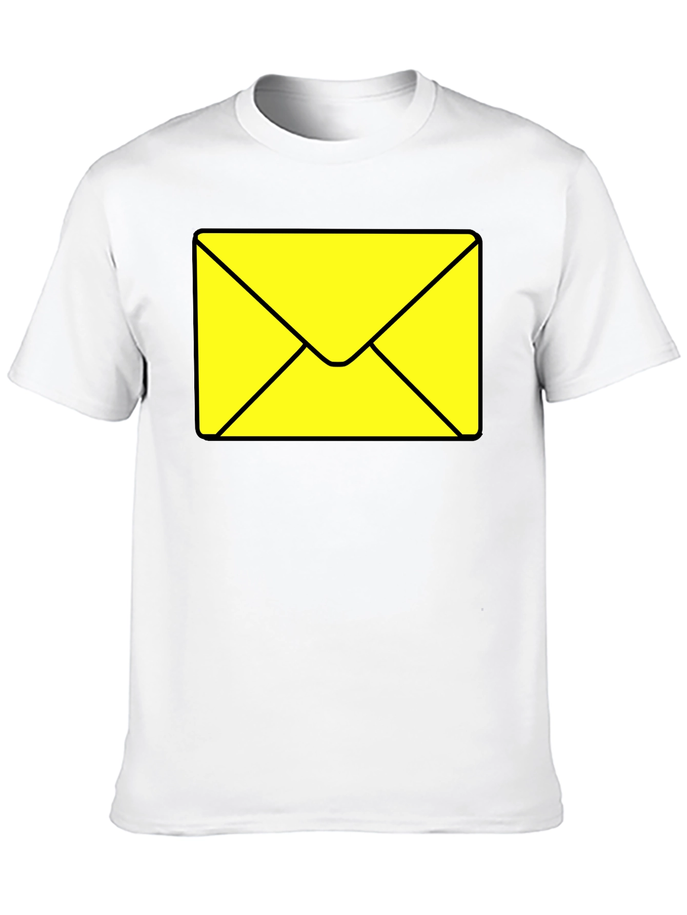 Black Envelope Graphic Tee - Black Cotton Casual T-Shirt view 10