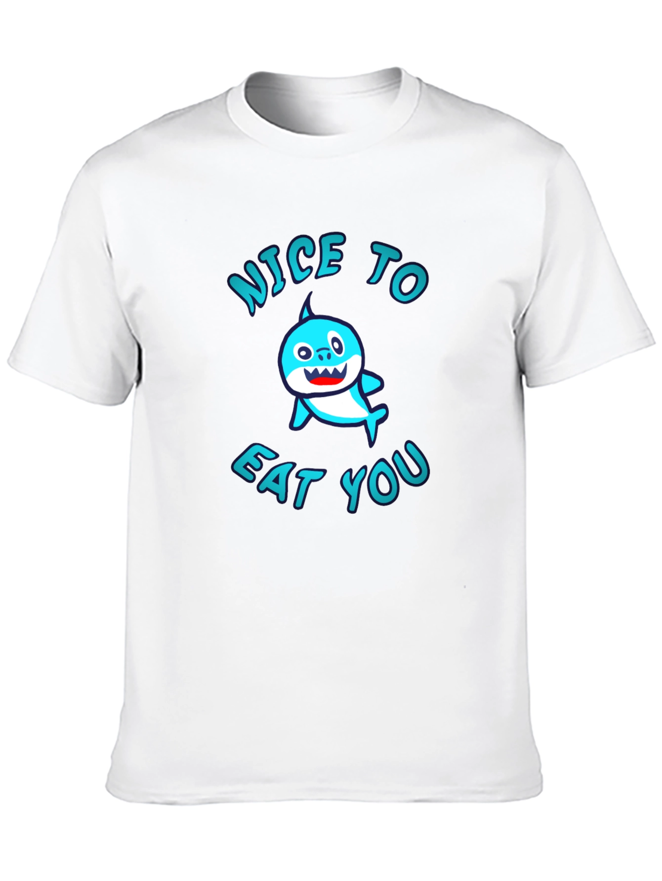 Black Funny Shark Graphic Print Black T-Shirt view 10