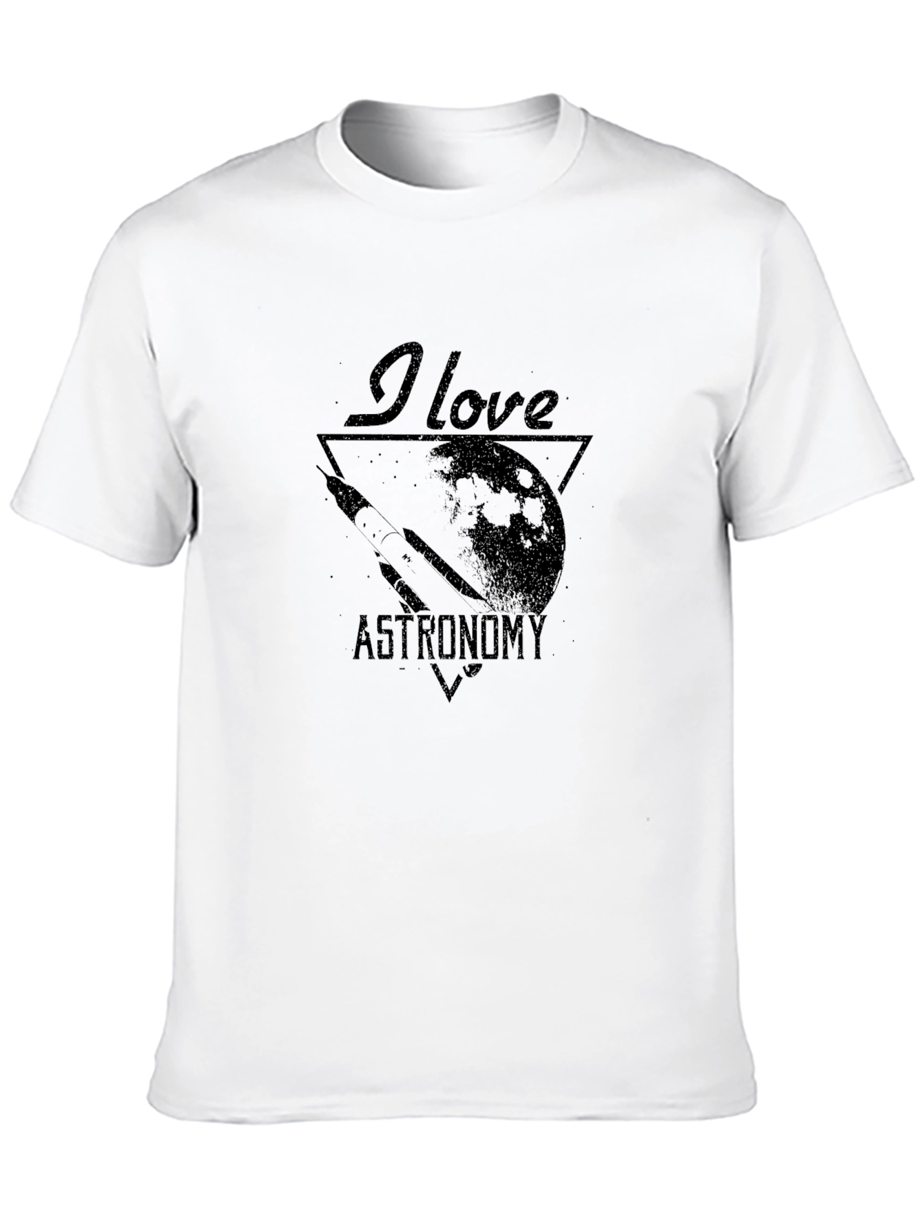 Black I Love Astronomy Black Graphic T-Shirt view 10