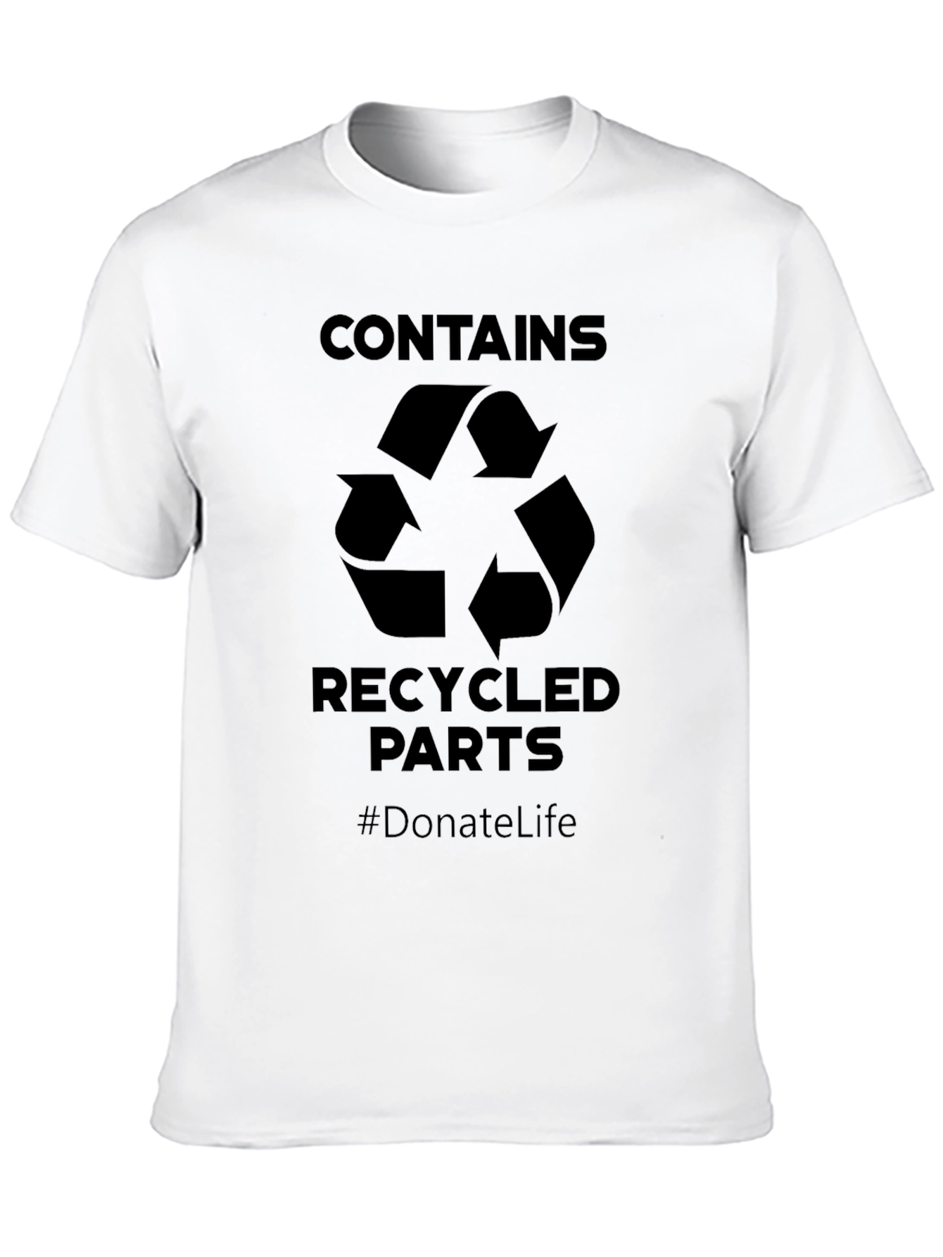 Black Contains Recycled Parts T-Shirt - Donate Life view 10