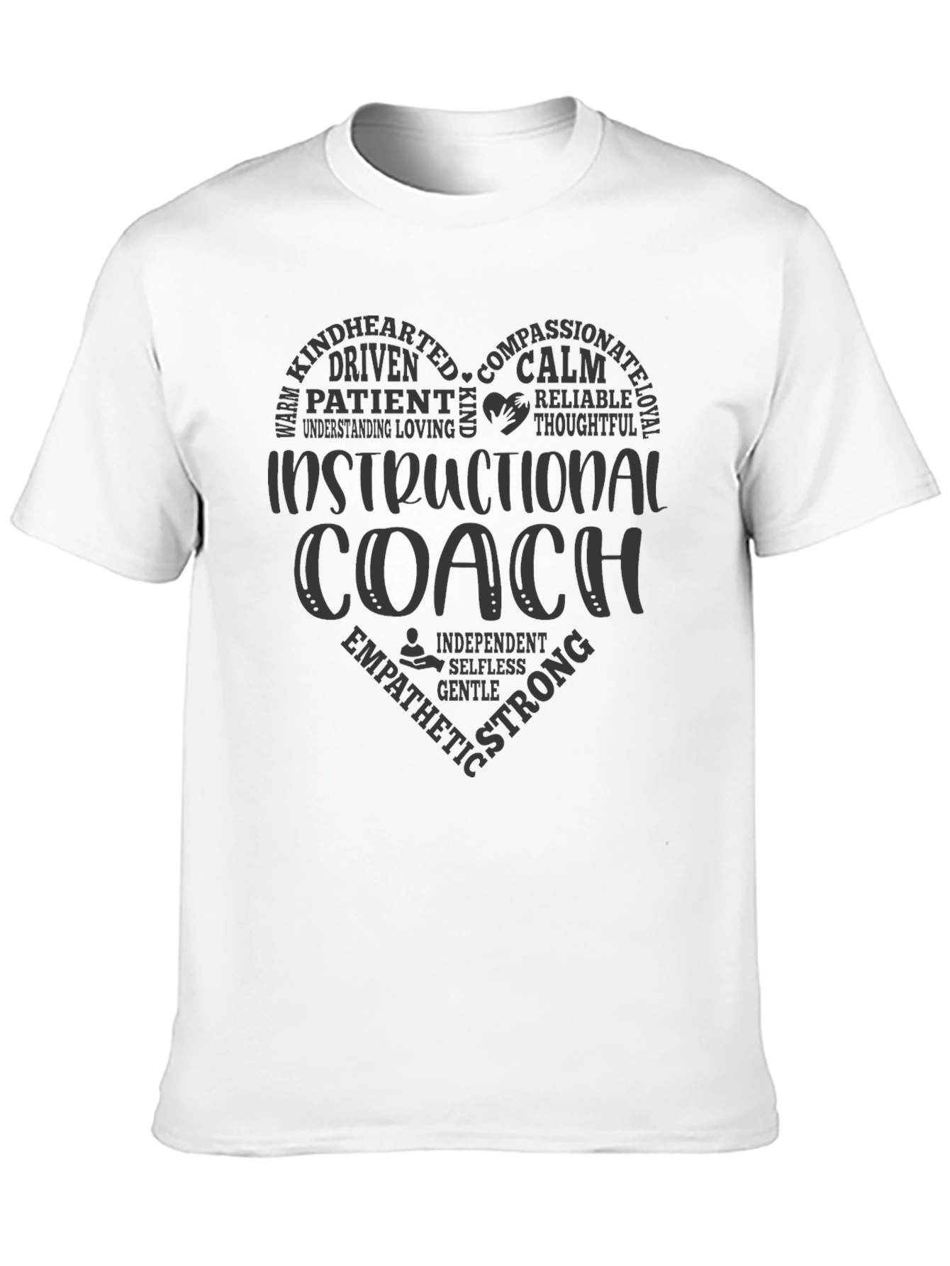 Black Instructional Coach Heart T-Shirt view 10