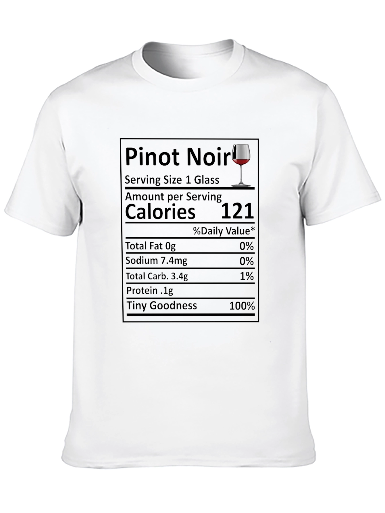 Black Pinot Noir Nutrition Facts Funny T-Shirt view 10