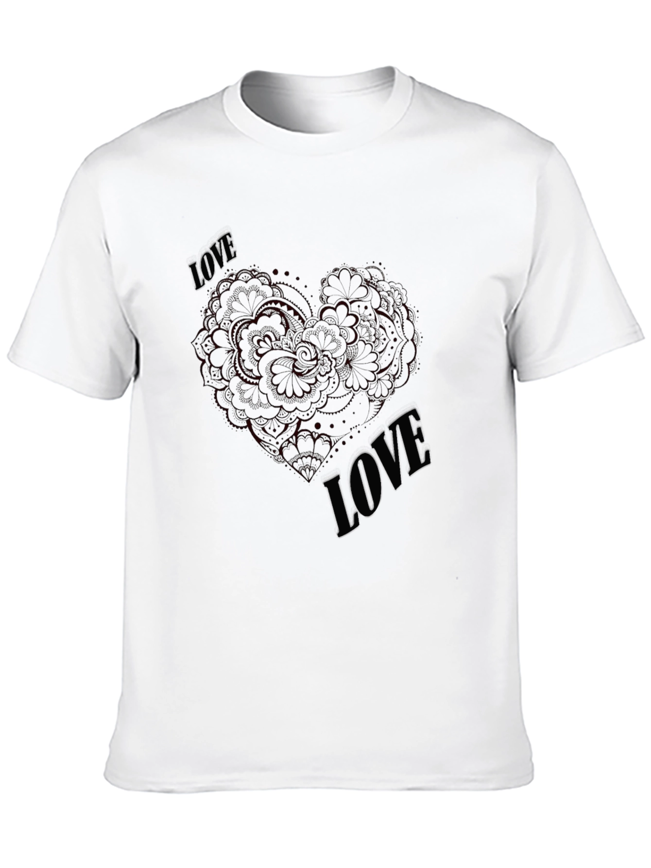 Black Love Heart Graphic Tee - Stylish Black T-Shirt view 10