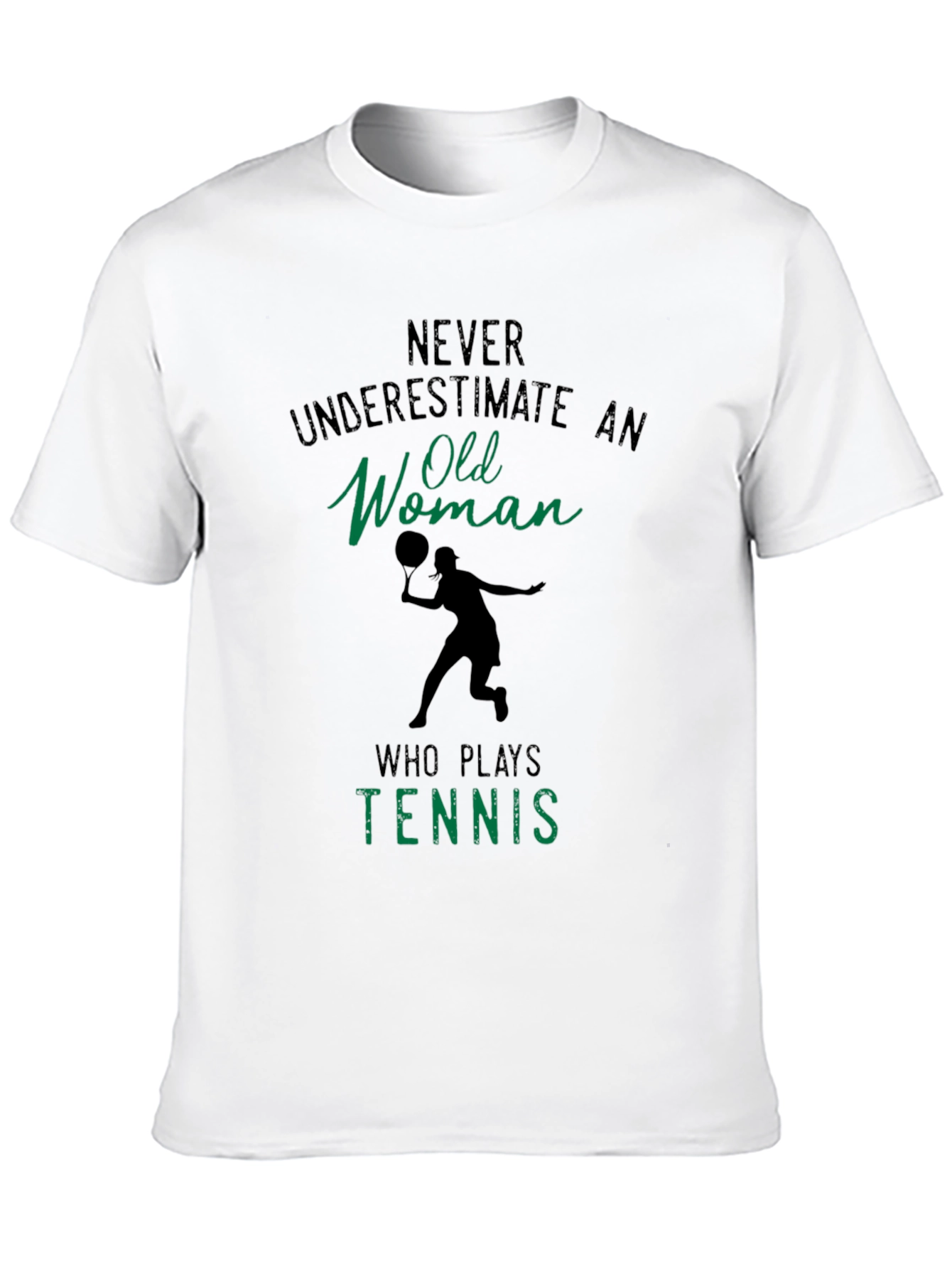 Black Funny Tennis Old Woman T-Shirt view 10