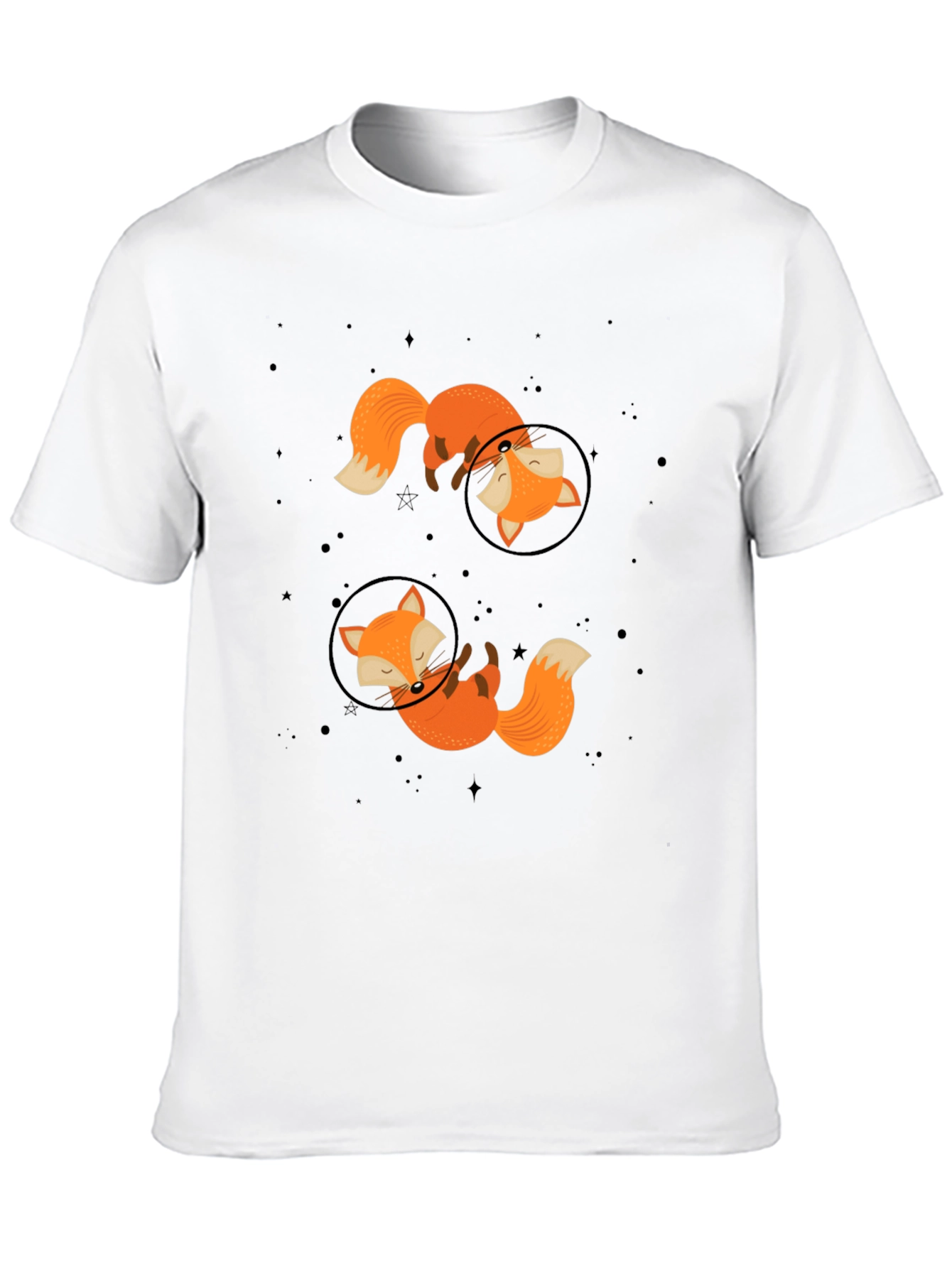 Black Space Fox Graphic T-Shirt - Black view 10