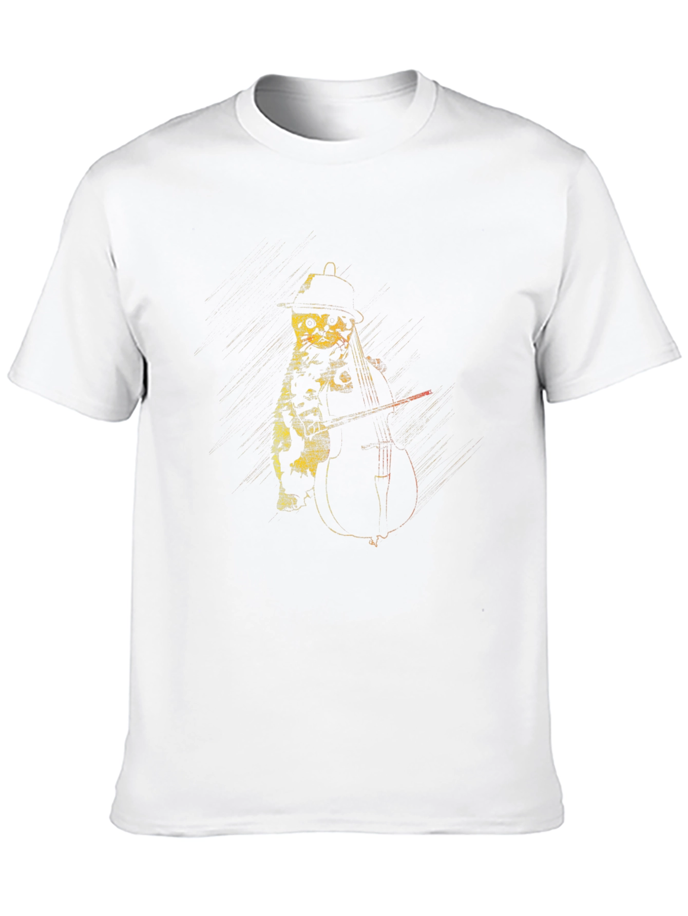 Black Cat Playing Cello Graphic T-Shirt view 10