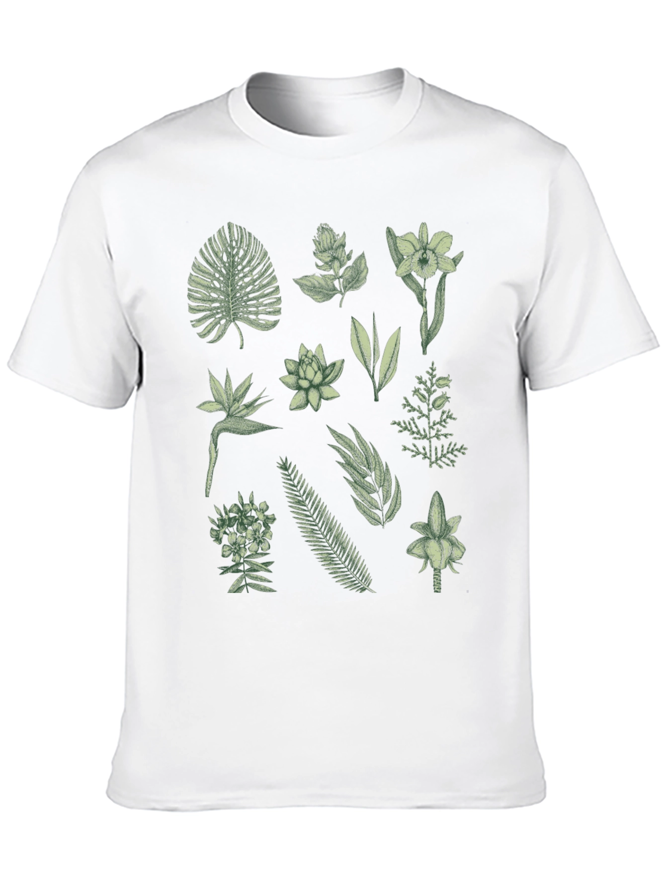 Black Botanical Print Black T-Shirt view 10