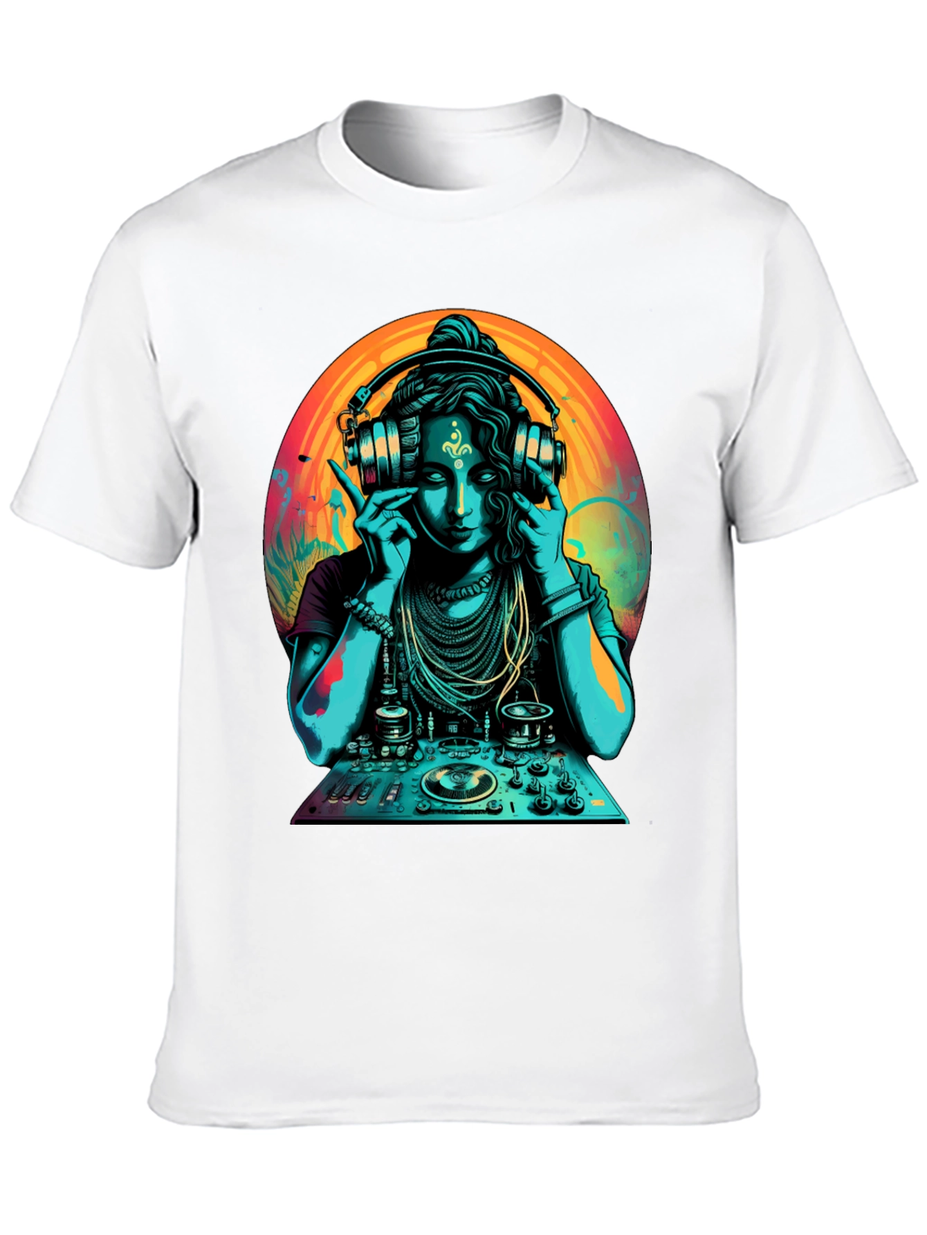 Black DJ Shiva T-Shirt - Black Cotton Graphic Tee view 10
