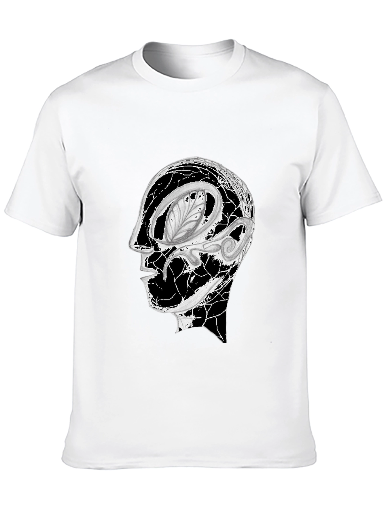 Black Abstract Head Graphic Black Tee view 10