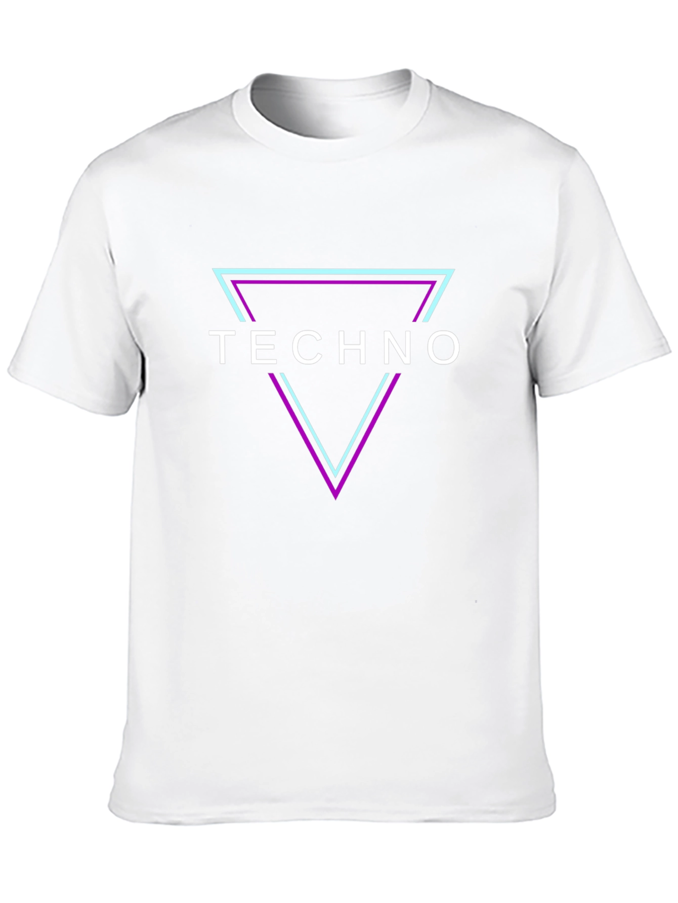 Black Techno T-Shirt - Geometric Triangle Rave Party Top view 10